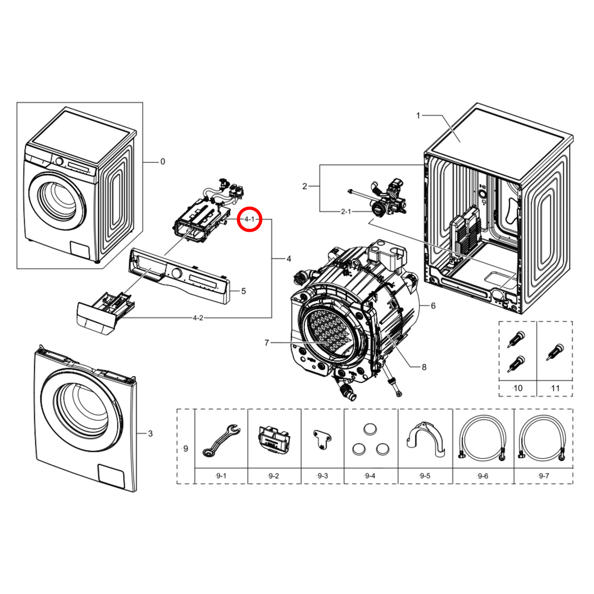 DC97-22247L Samsung Washing Machine Dispenser Housing Assembly - image 2