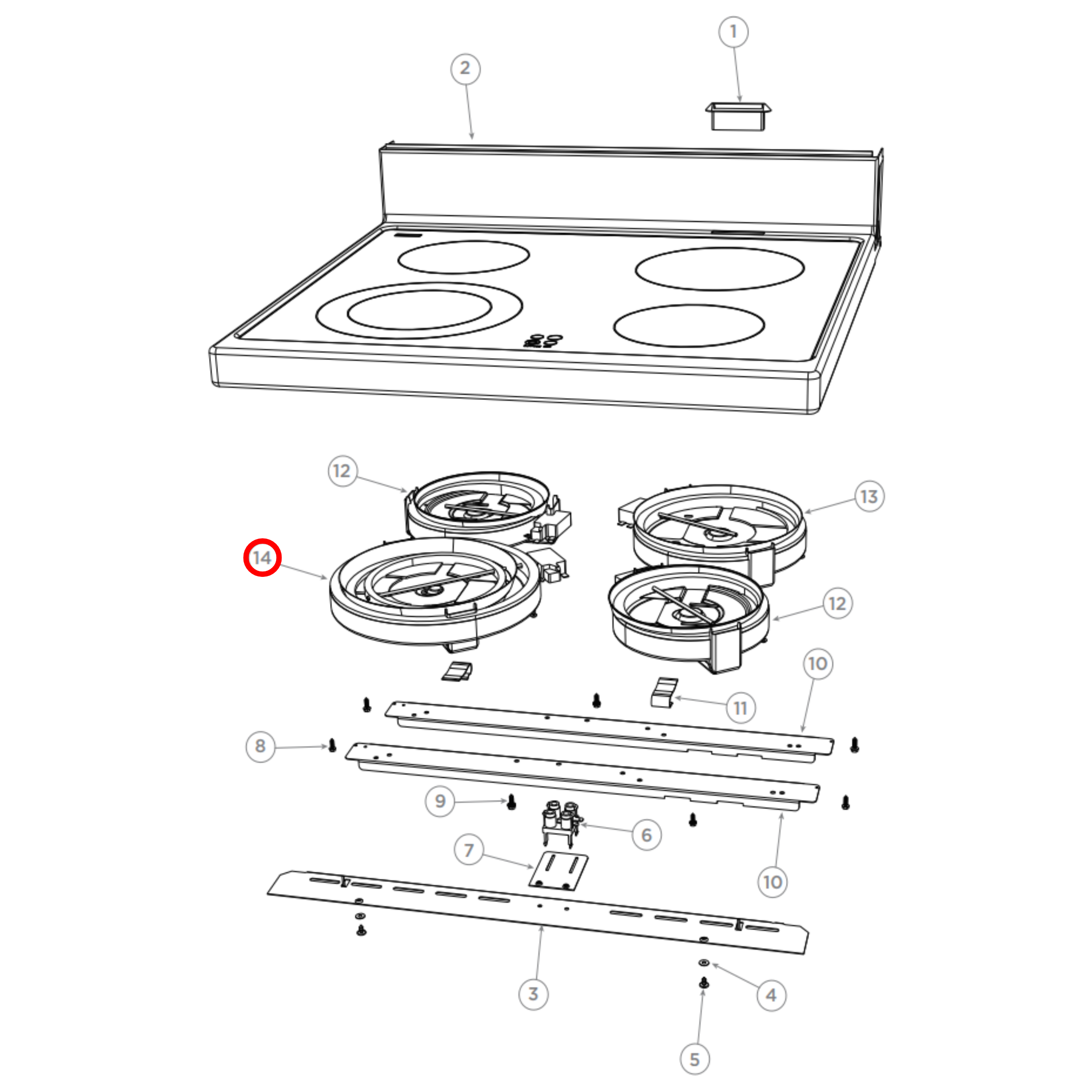 532698P Fisher & Paykel Oven Heating Element EGO 1000-2200W