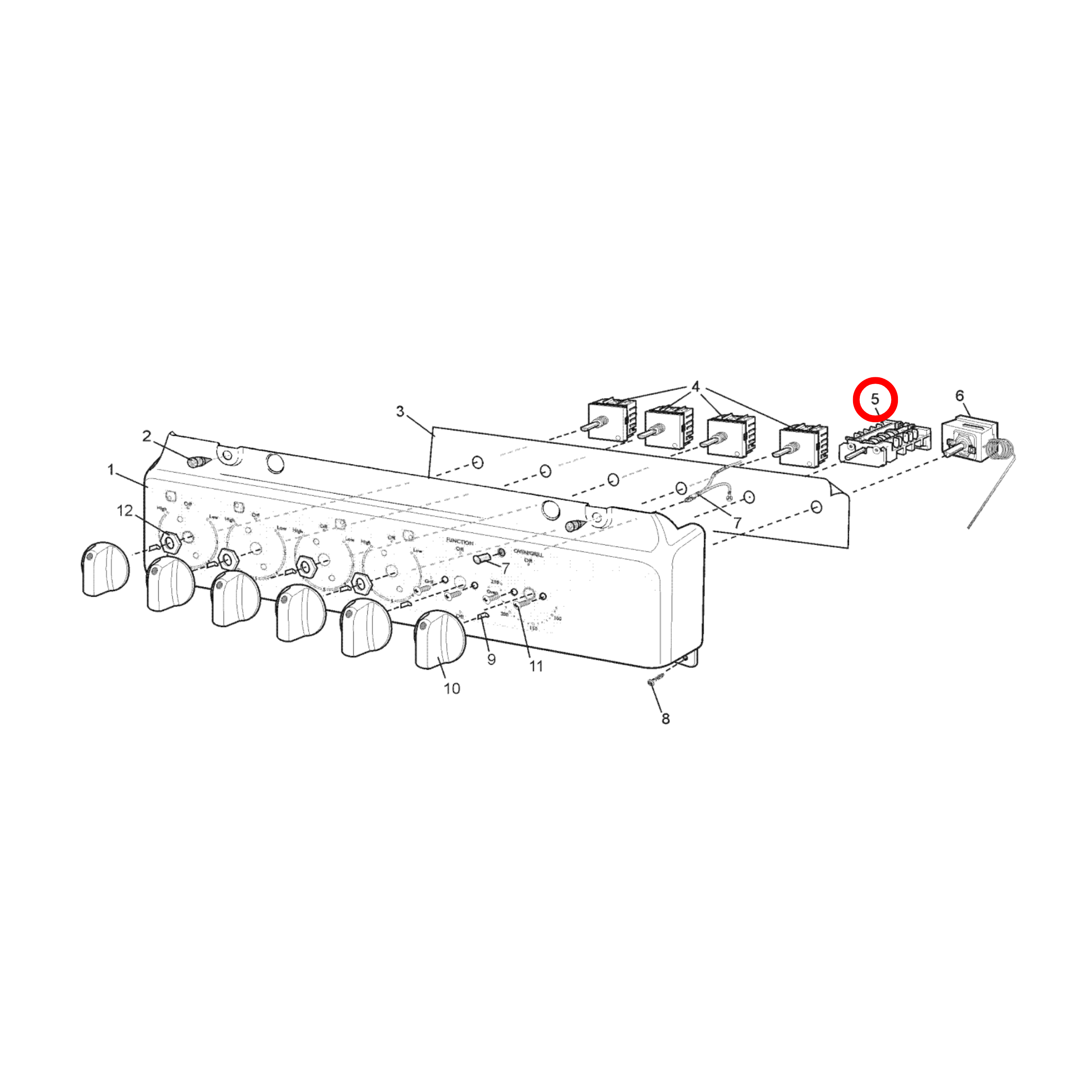 4055564951 Chef, Simpson, Westinghouse Oven Stove Selector Switch - 0534001742