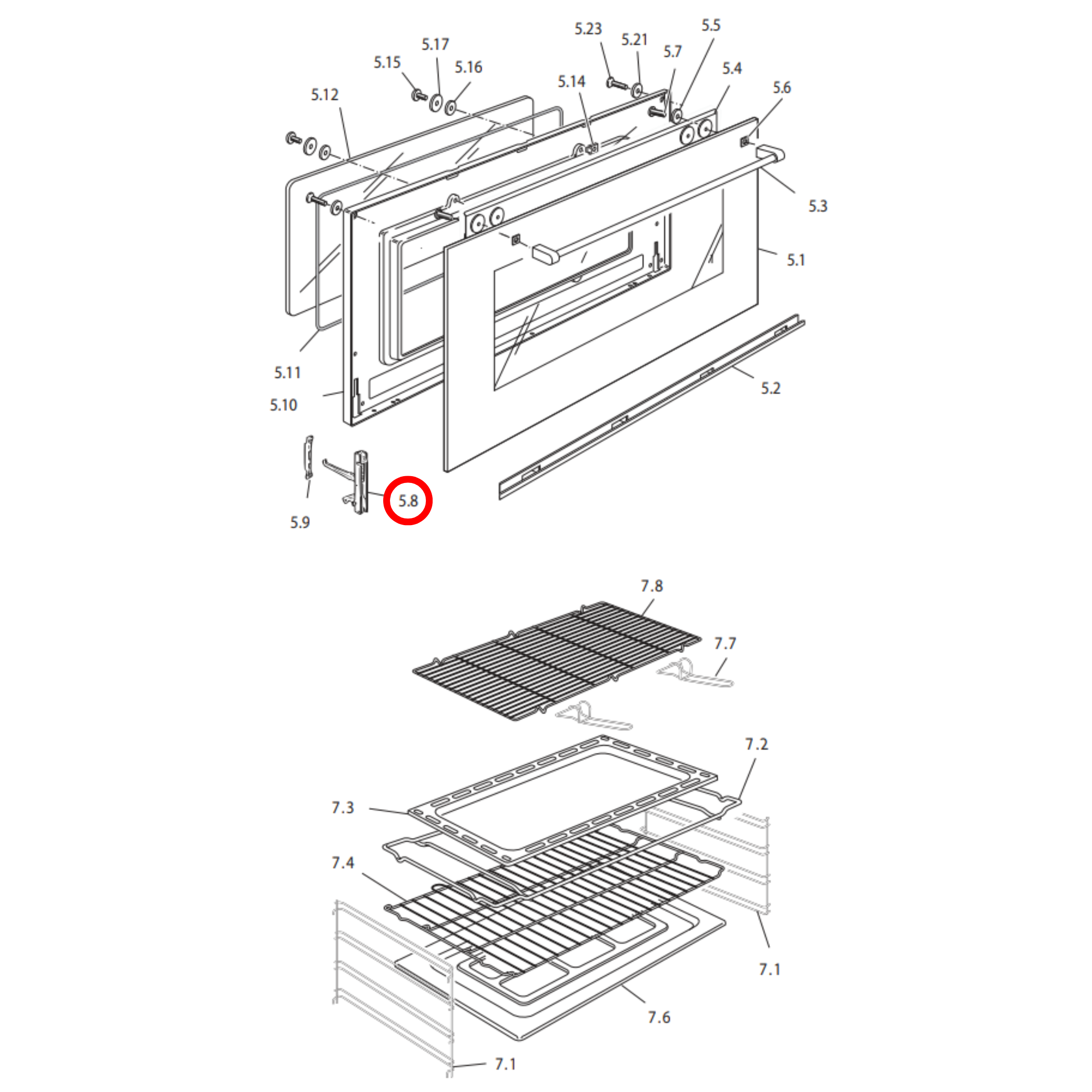 573657 Delonghi Oven Door Hinge - 063073