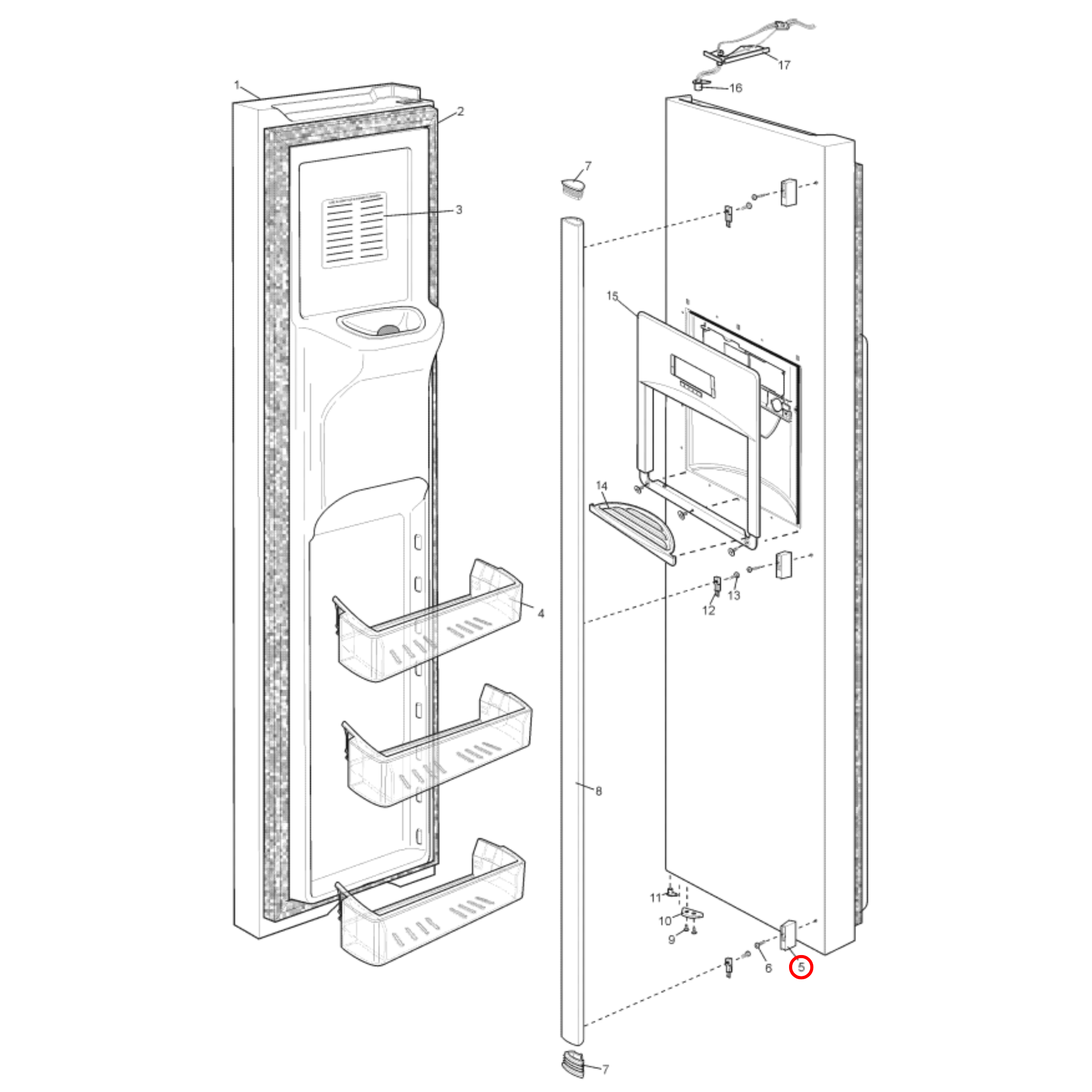 1760008559 Westinghouse Fridge Handle Pedestal White - 1443893