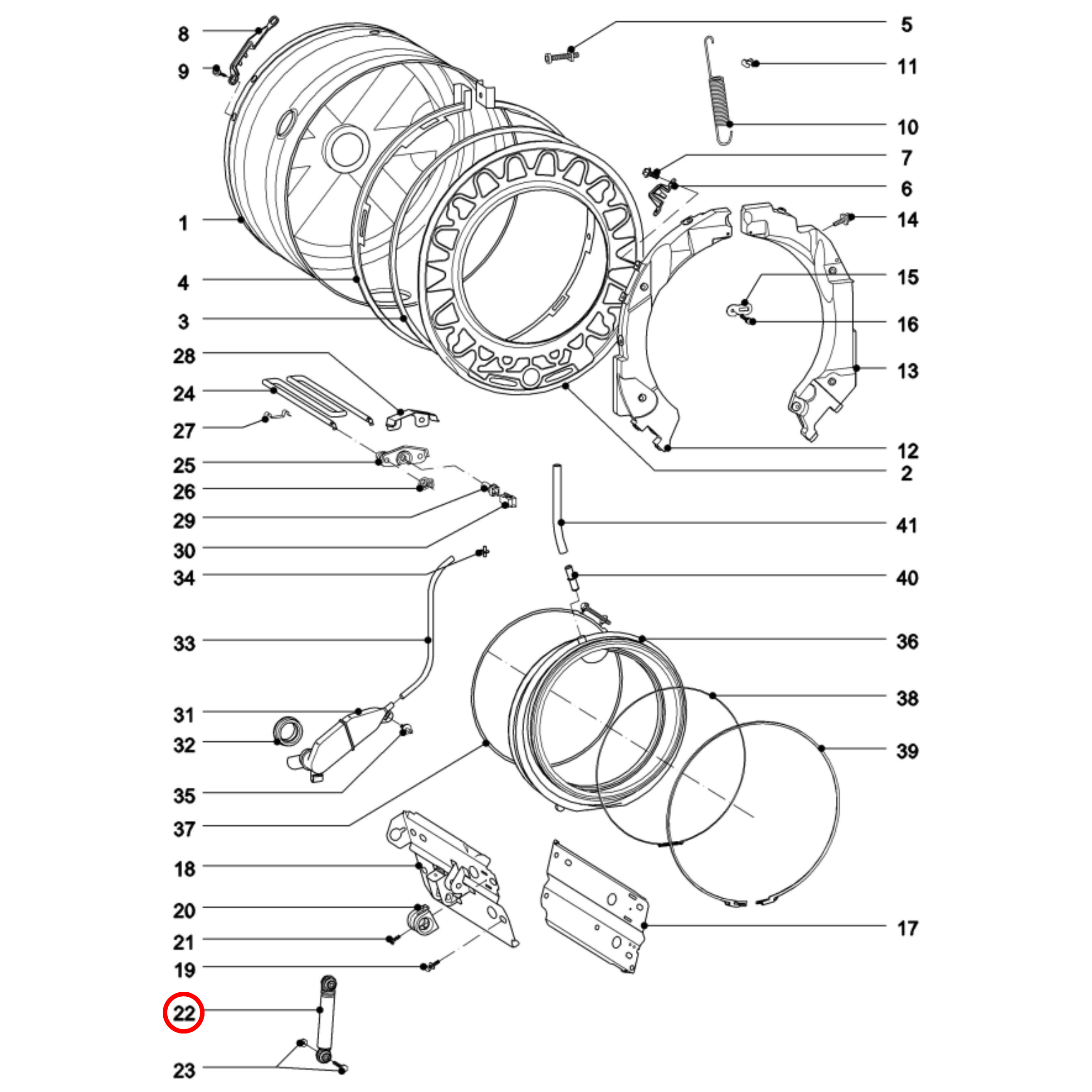 04500826 Miele Front Load Washing Machine Suspension Rod Set Of 2 - 7266060