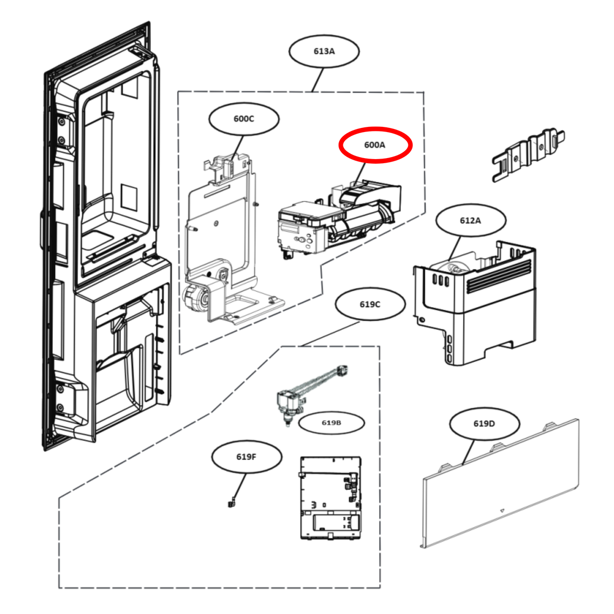 Genuine LG Fridge Ice Maker Assembly AEQ73110222 - view 3