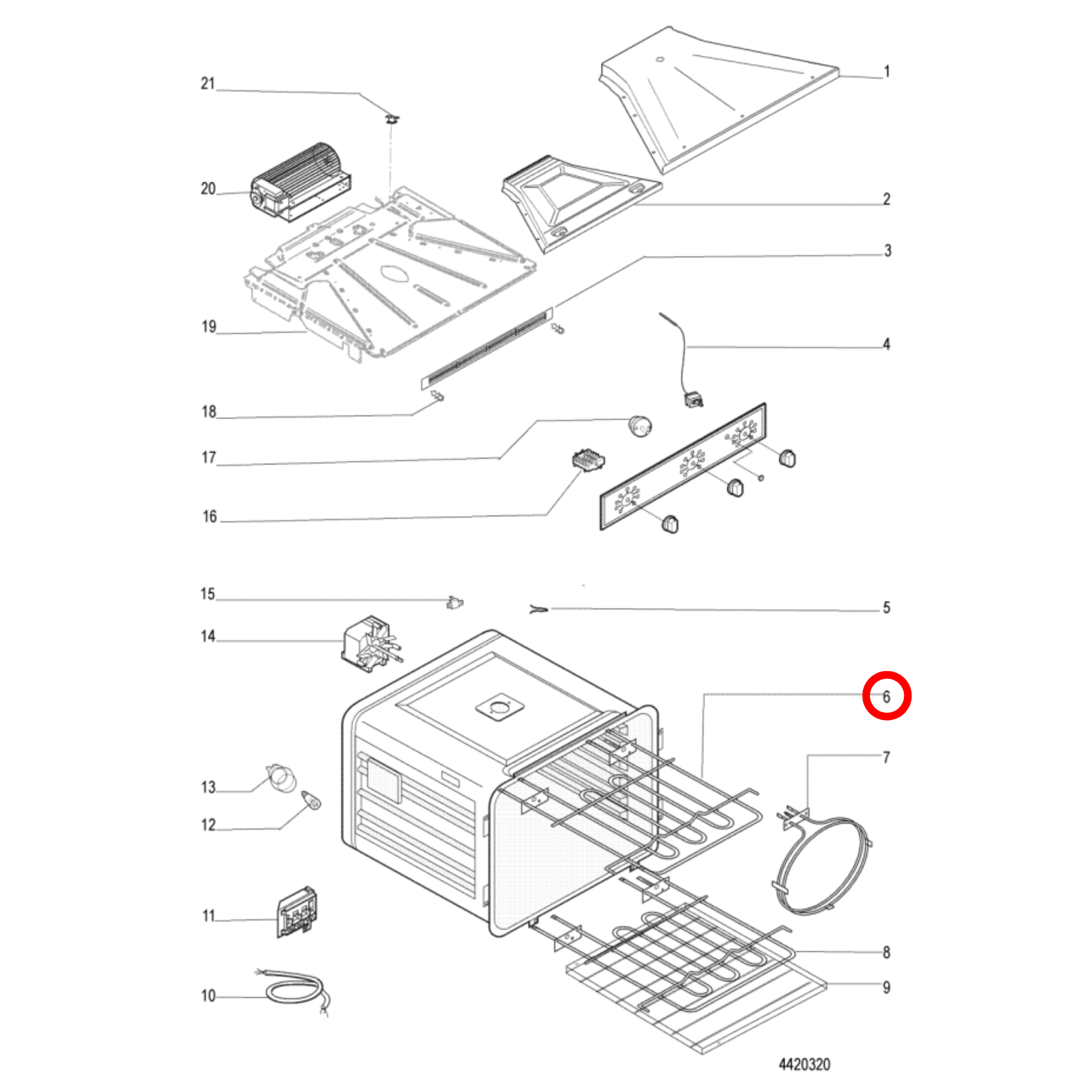 C00081591 Ariston, Technika Oven Top Dual Grill Element 556W-2250W - 33303006