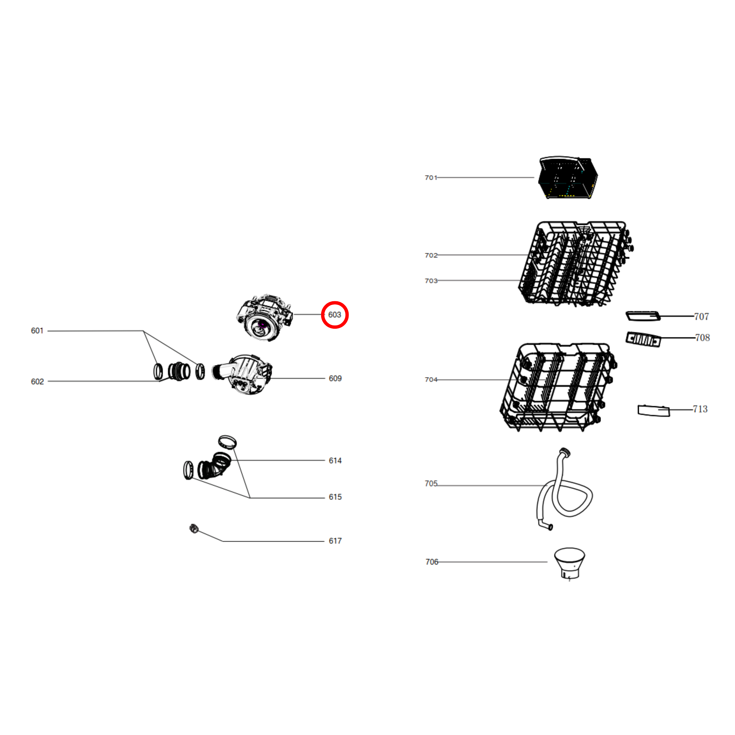 17476000008302 Delonghi Dishwasher Wash Motor