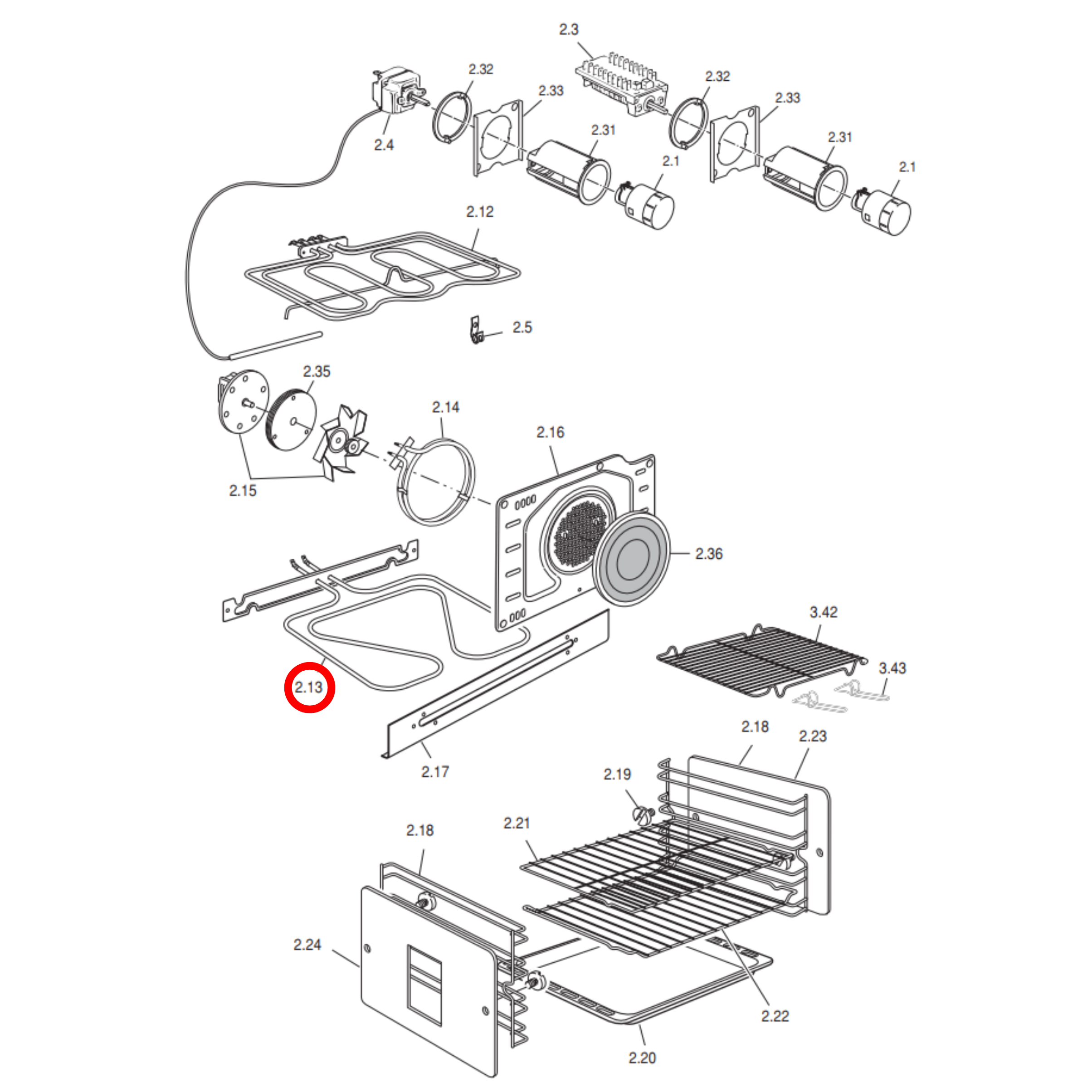 062090004 Delonghi Oven Bottom Element 1300W