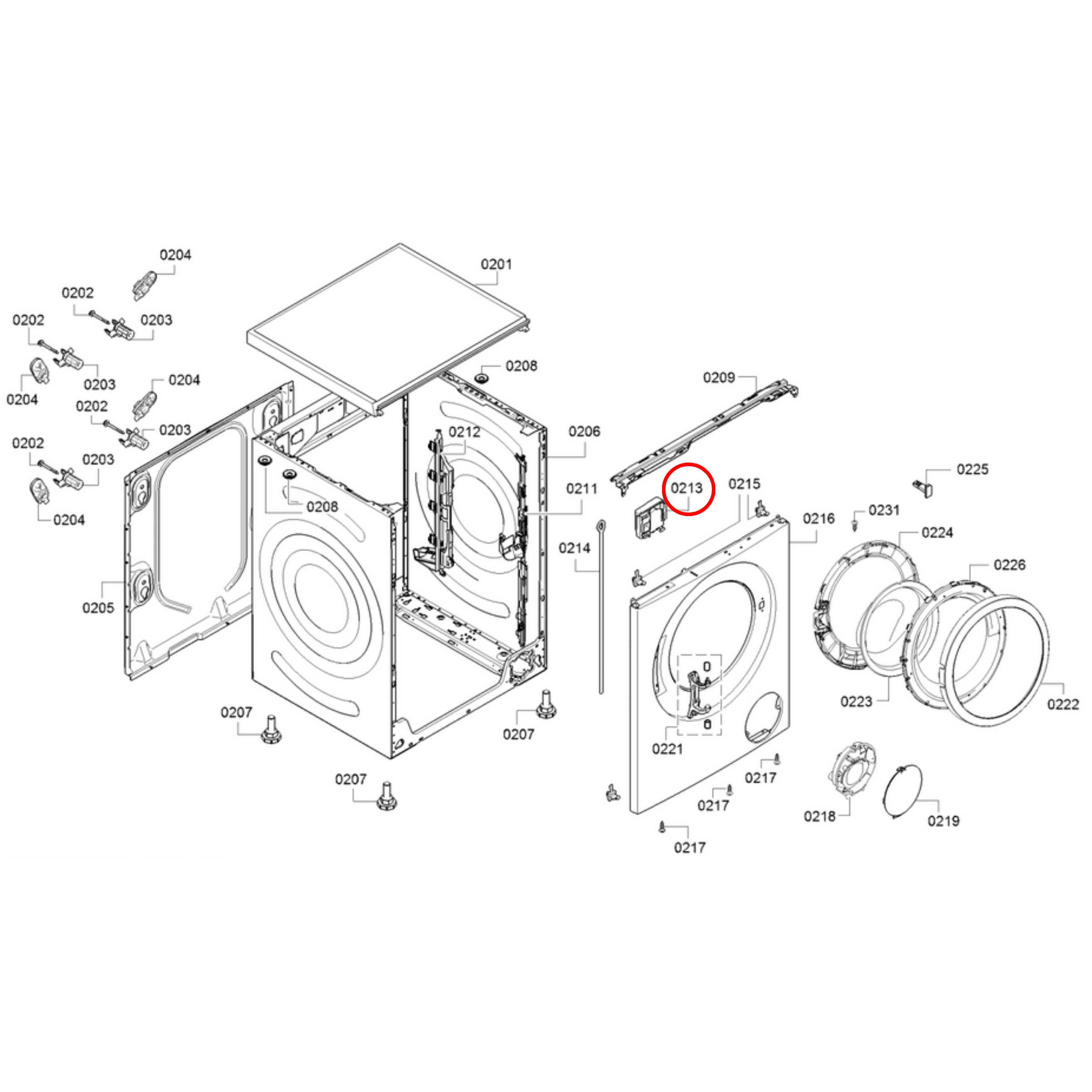 00638259 Bosch, Siemens Washing Machine Door Lock - 00627046, 00637590, 00623782