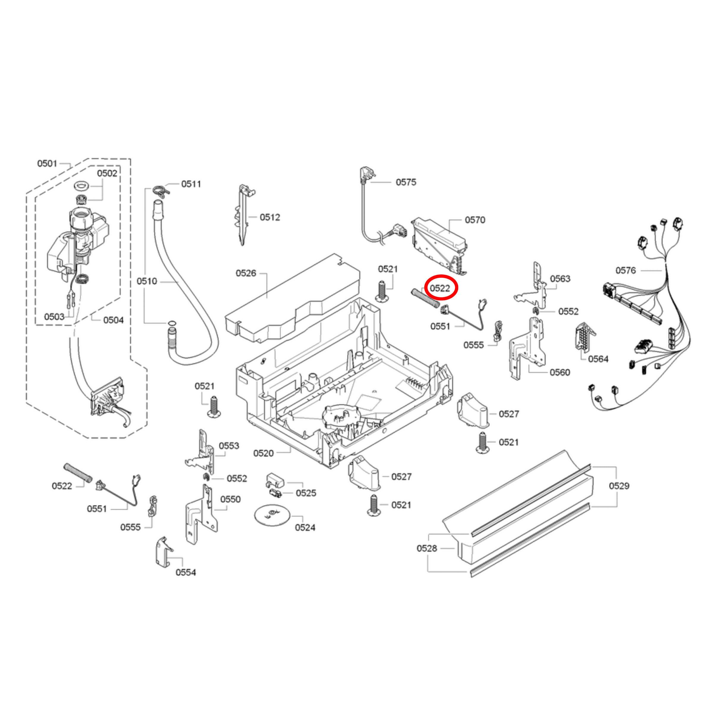00754865 Bosch Dishwasher Door Cable, Spring Kit - 00626667