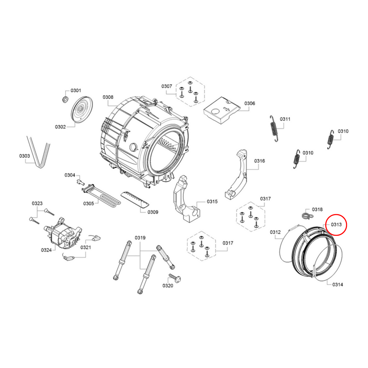 00772658 Bosch Washing Machine Door Seal - 00682843