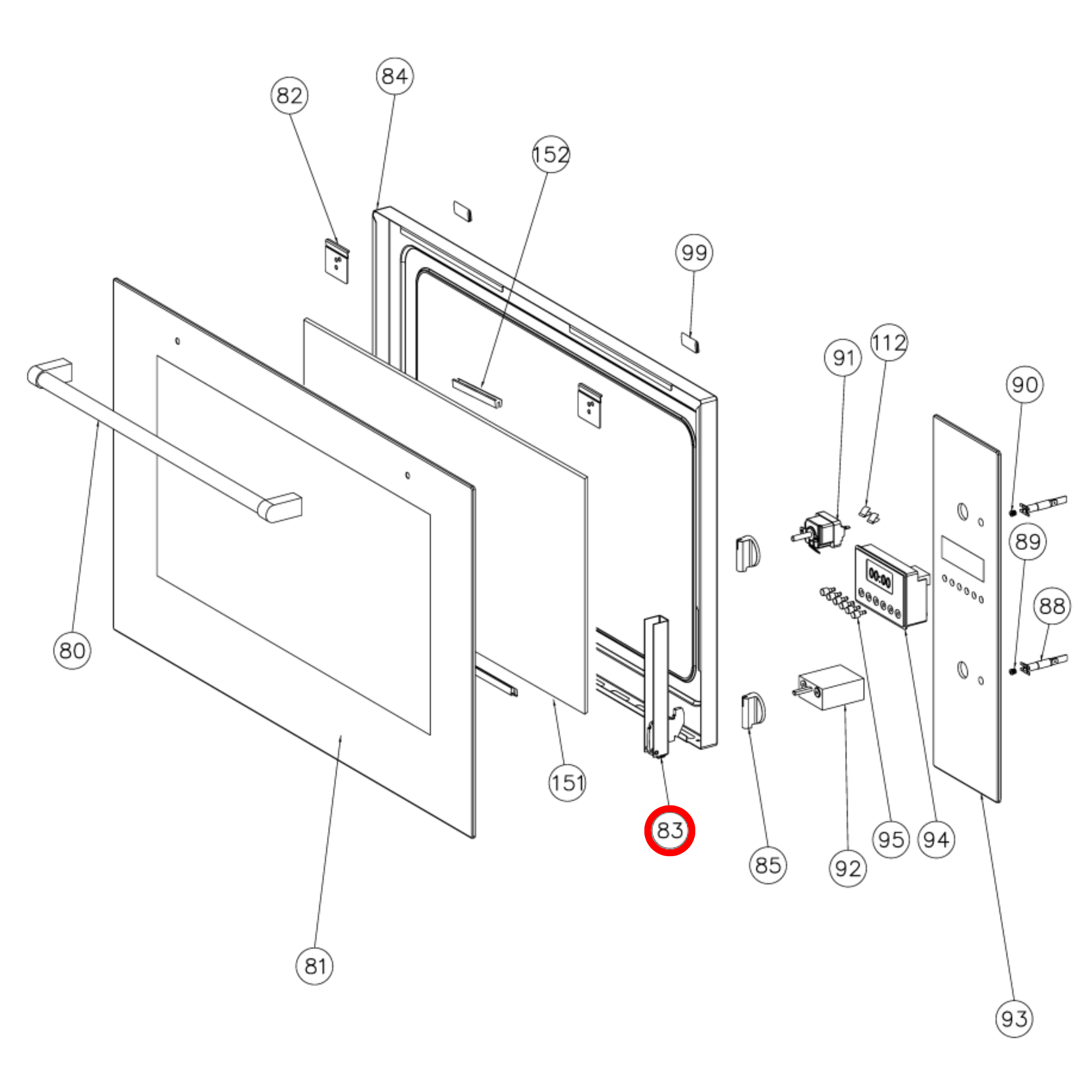 031199009930R Blanco Oven Door Hinges - 12600420