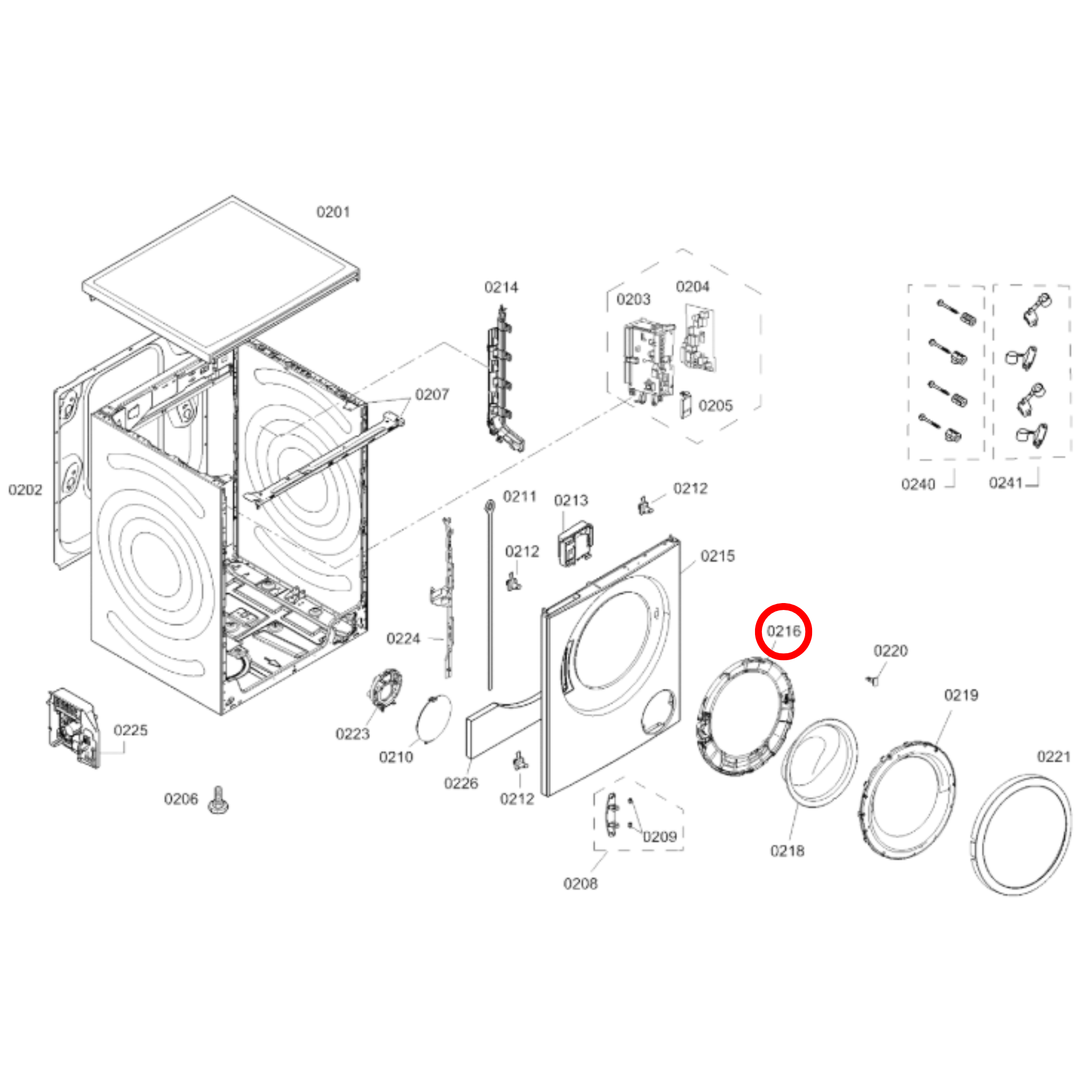 11060639 Bosch Washing Machine Door Frame Spacer - 11004263