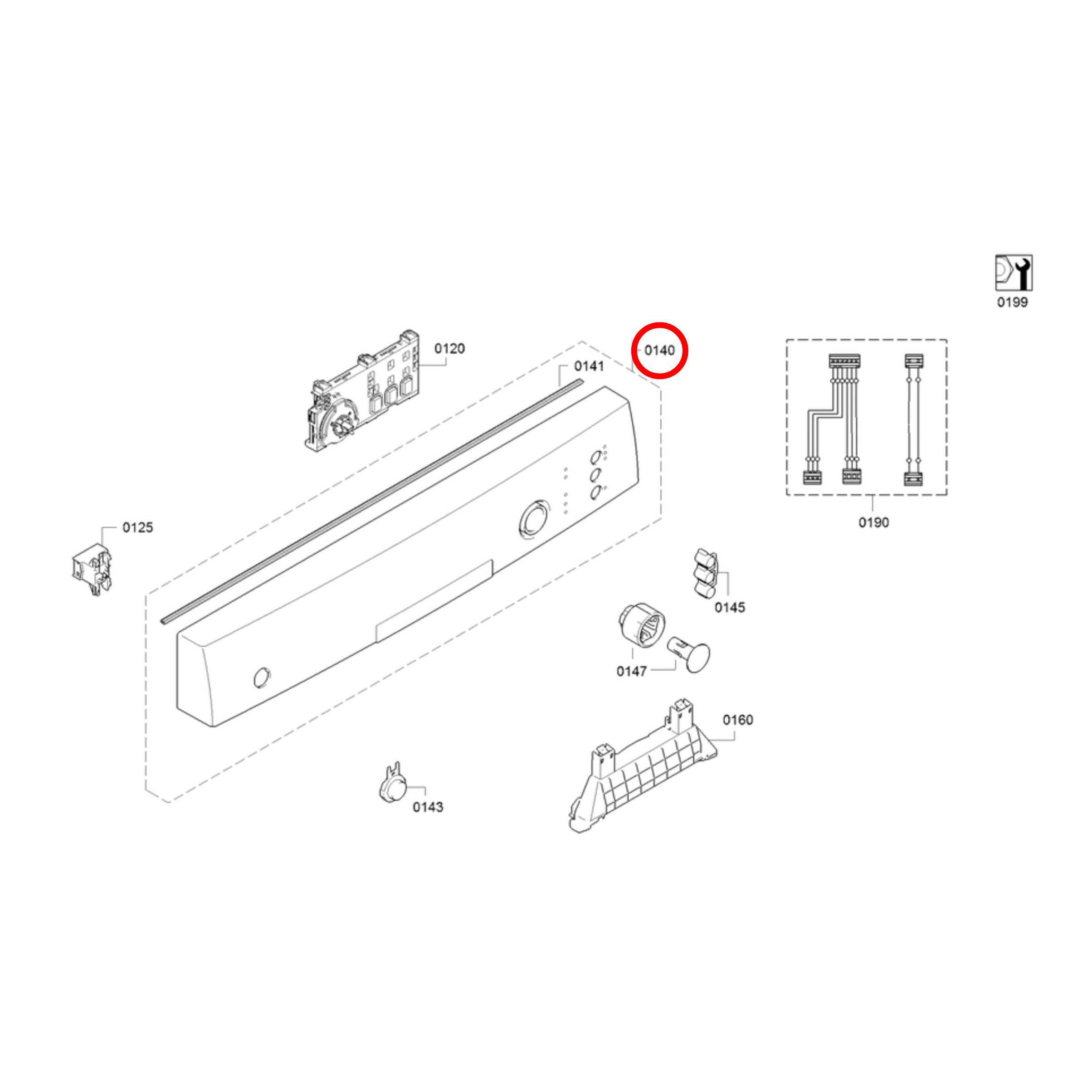 11005212 Bosch Dishwasher Facial Panel