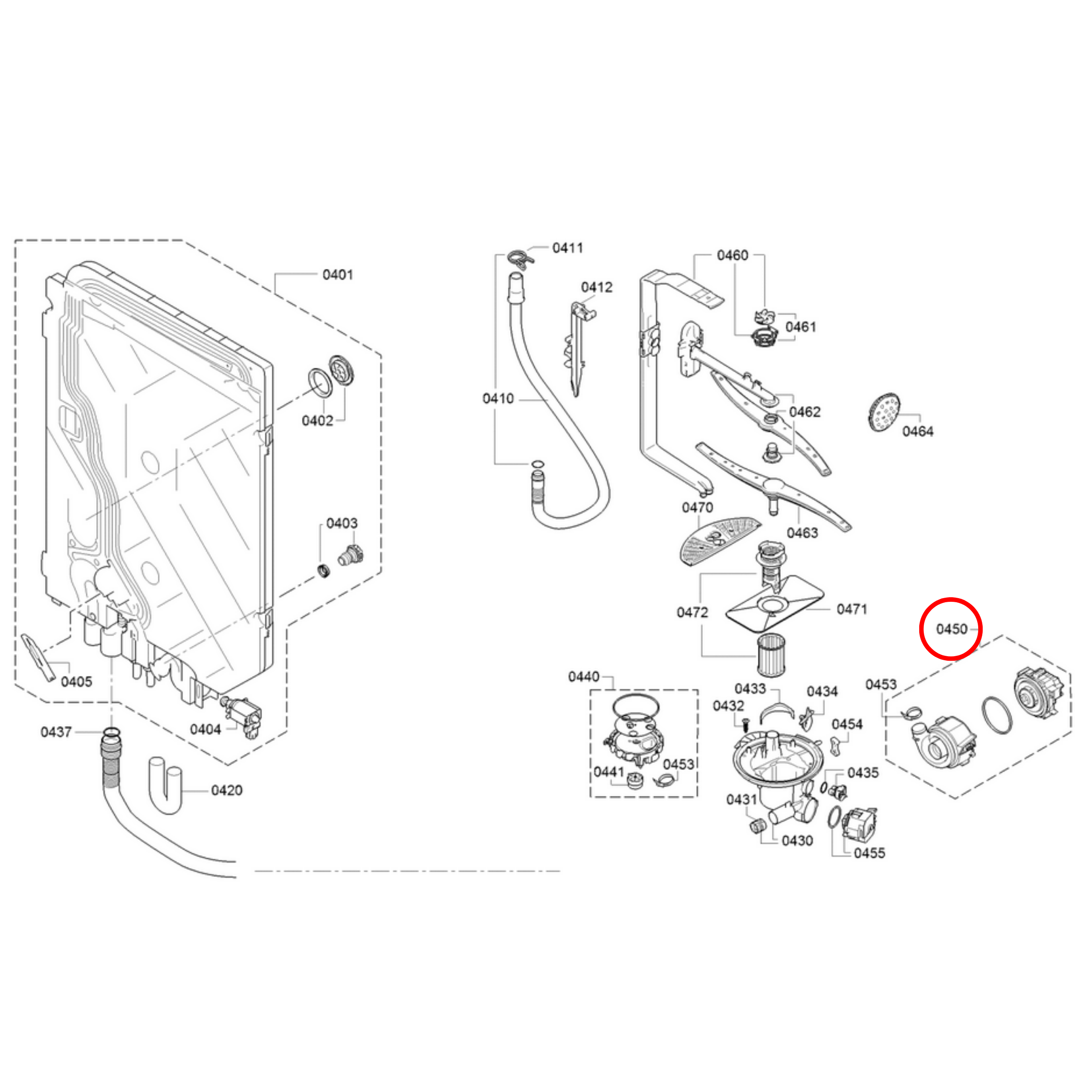 12019637 Bosch, Siemens Dishwasher Heat Pump
