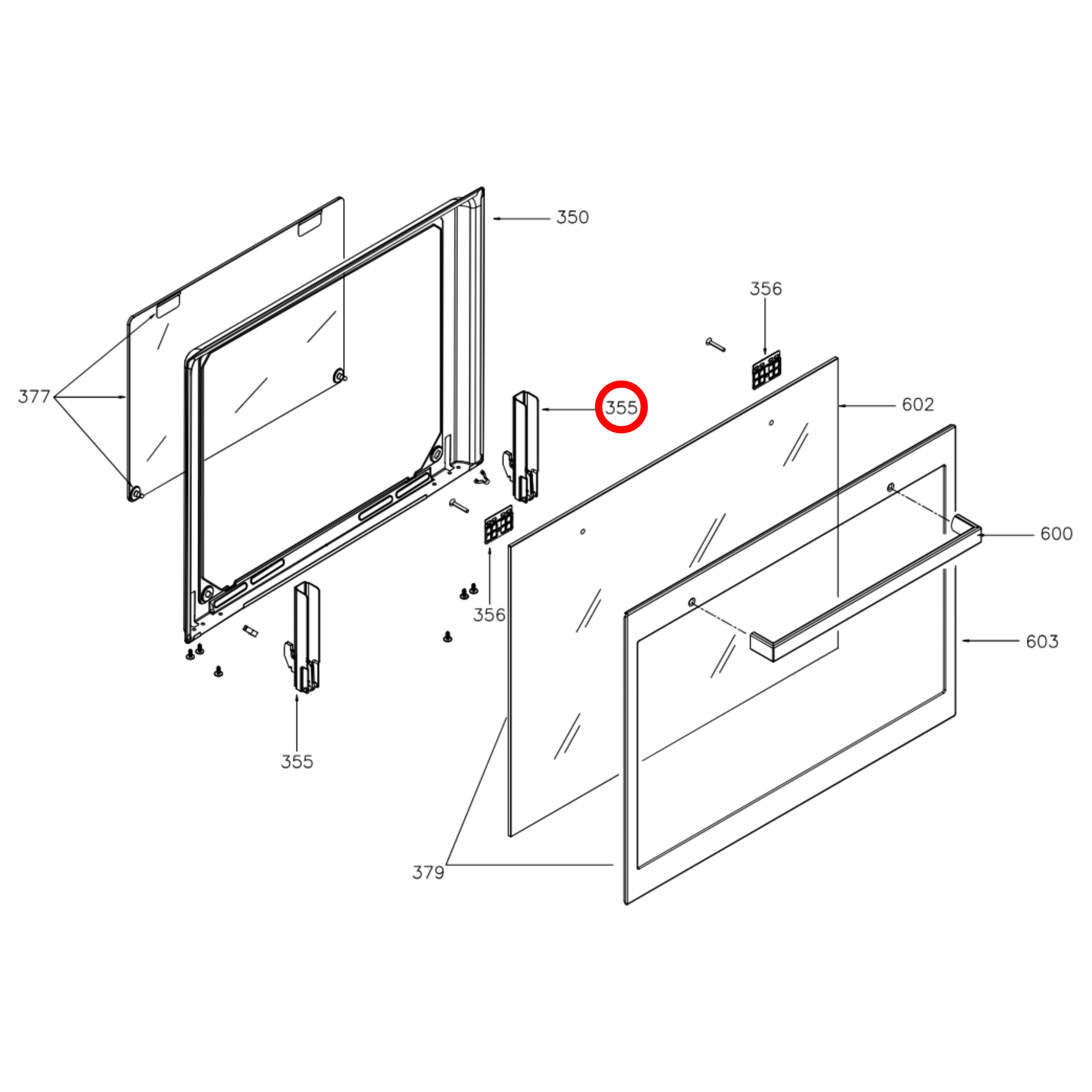 1260000101 Baumatic, Technika Oven Door Hinges Pair - 1260000095