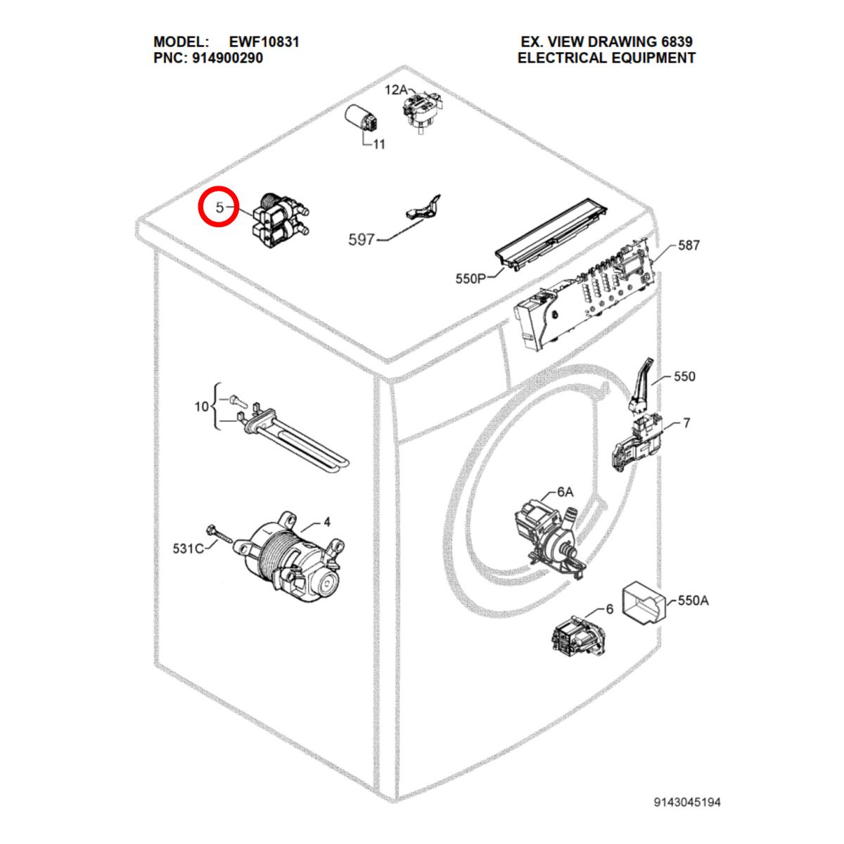 132441612 Electrolux Front Load Washing Machine 2 Way Solenoid Inlet Valve - 132441610