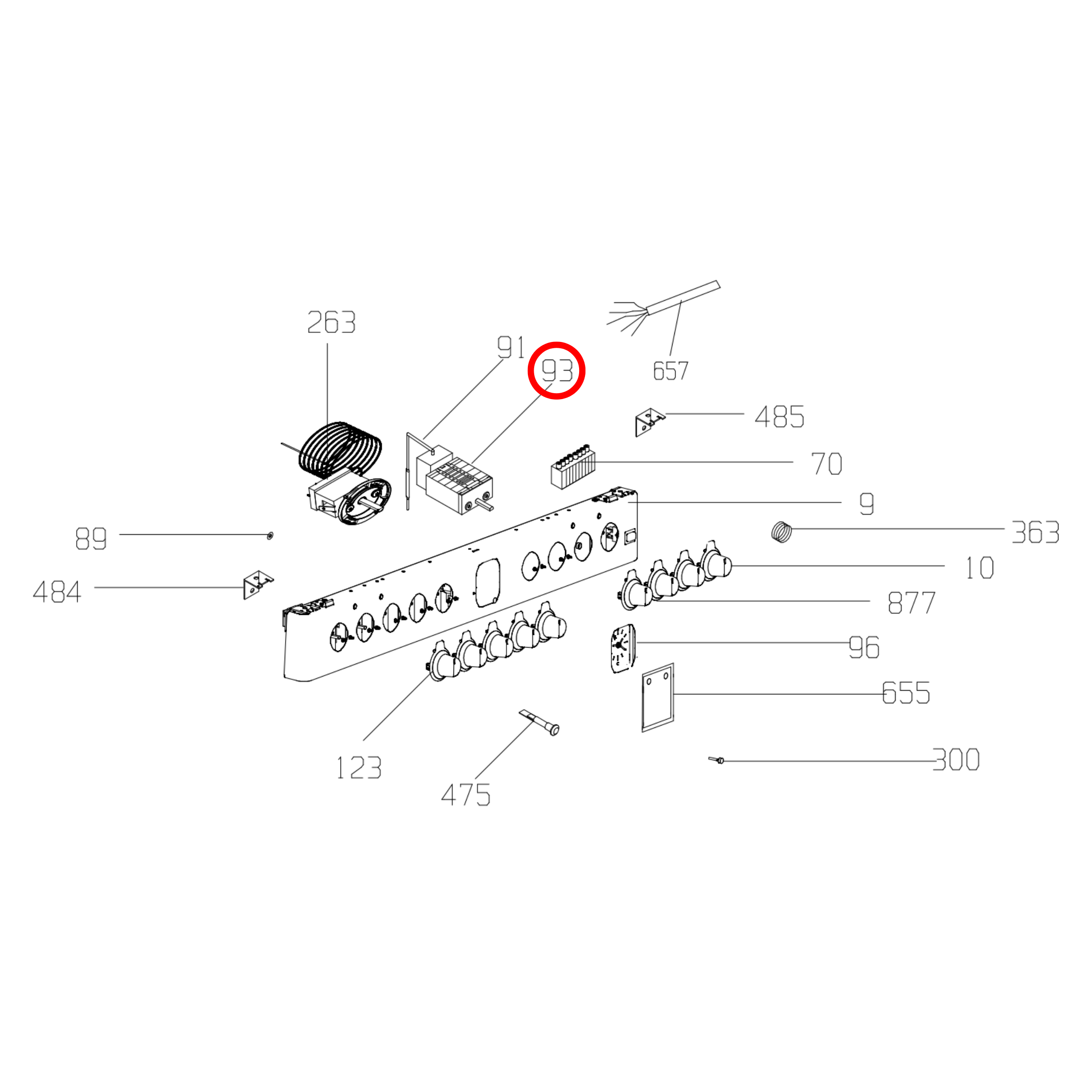 263900023 Euromaid Oven Function Selector Switch 5 Or 9 Functions
