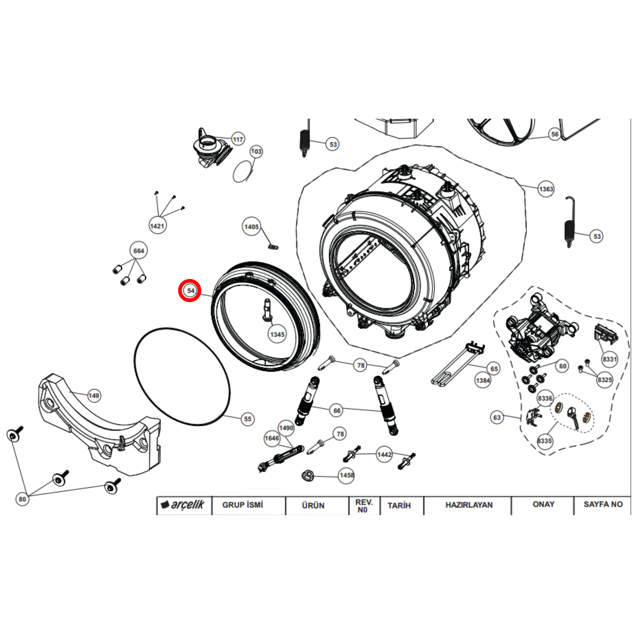 2827084300 Beko Washing Machine Door Seal
