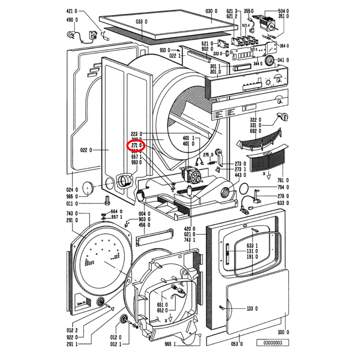 Parts diagram showing 481235818051 for Whirlpool dryer models