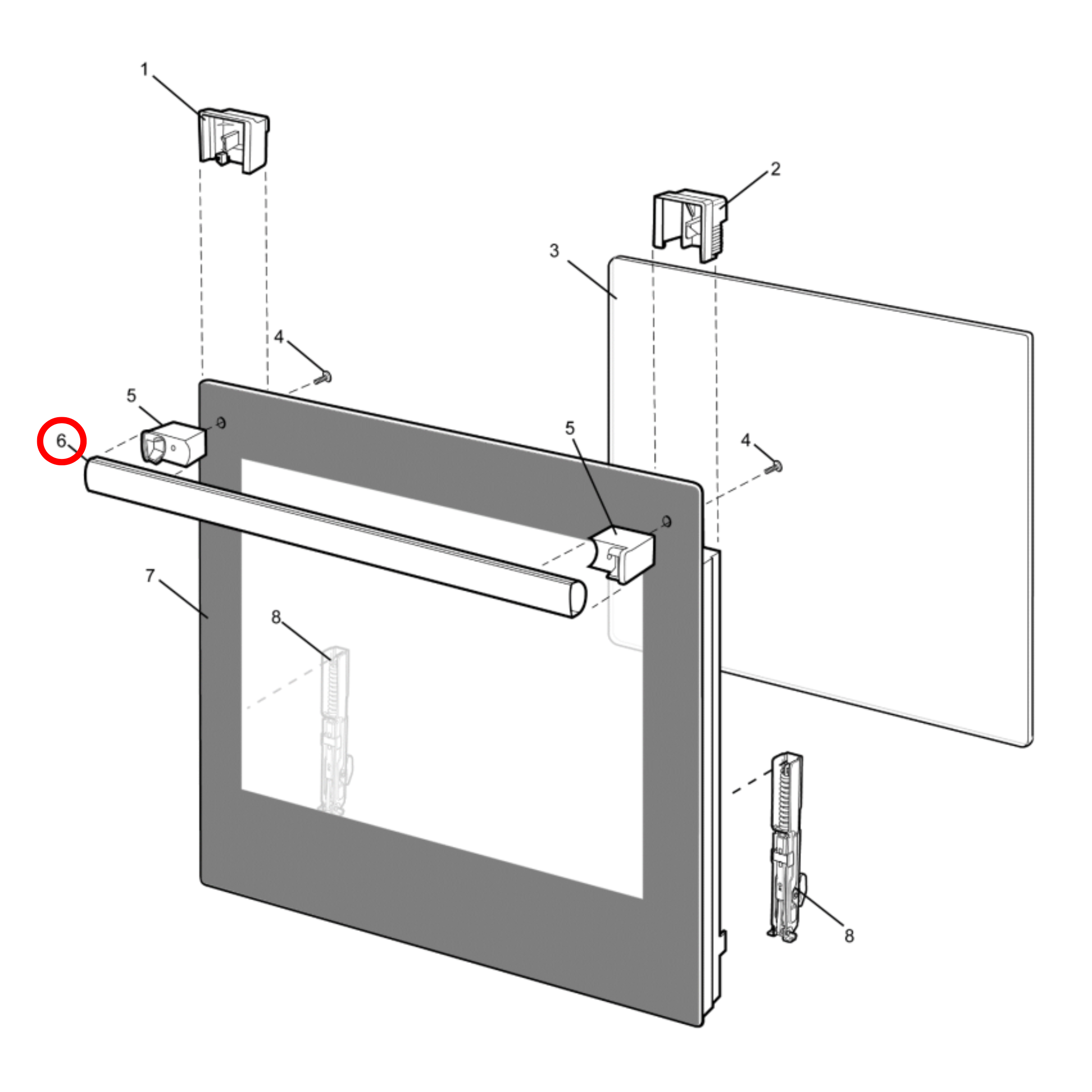 140073006029 Chef Oven Door Handle 540Mm White - A07300602