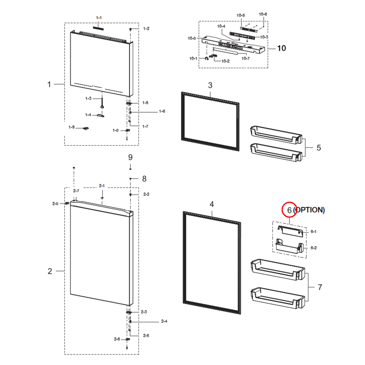 Parts diagram showing DA97-17194A for Samsung fridge models