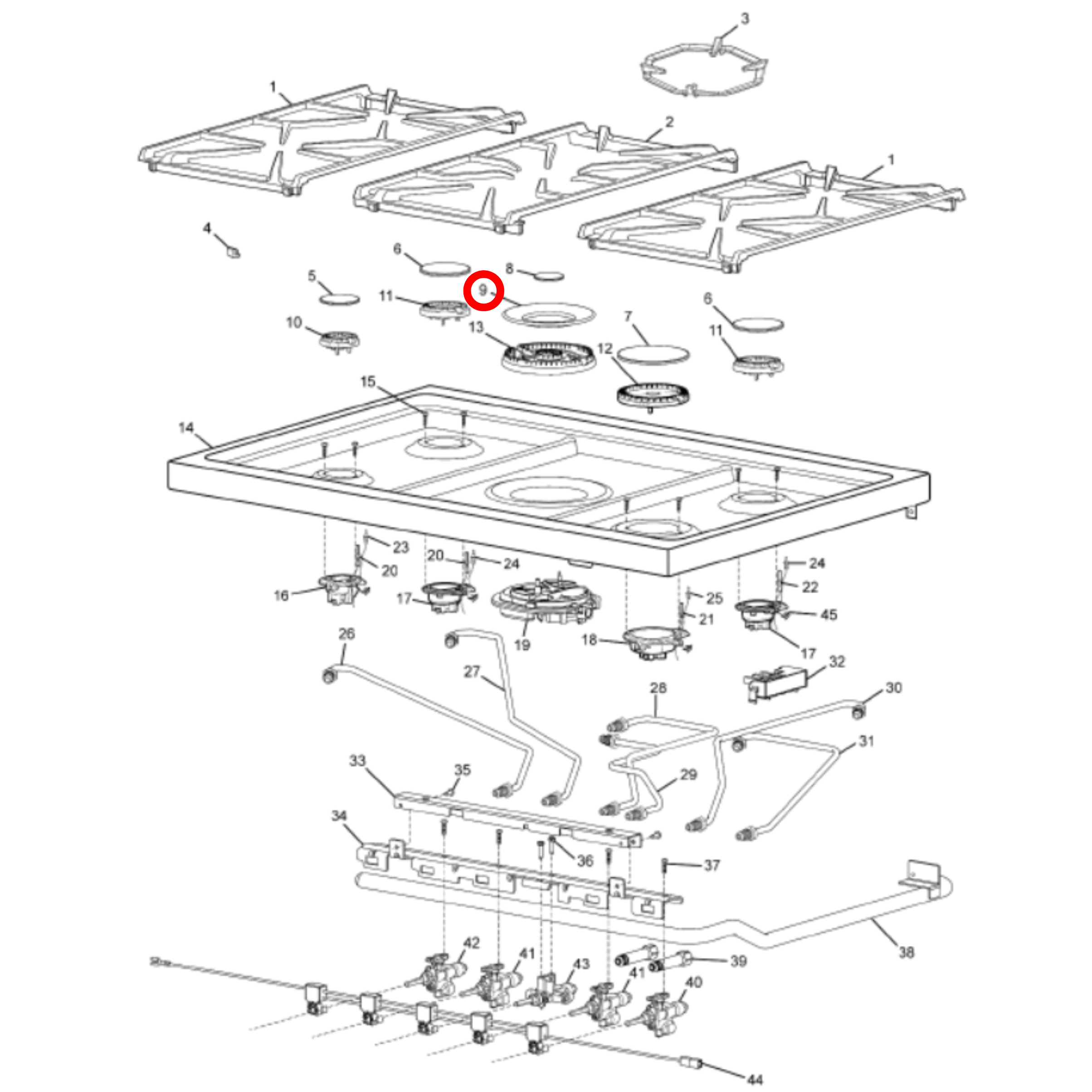 140173232012 Westinghouse Cooktop Bic Burner Cap Outer - A17323201