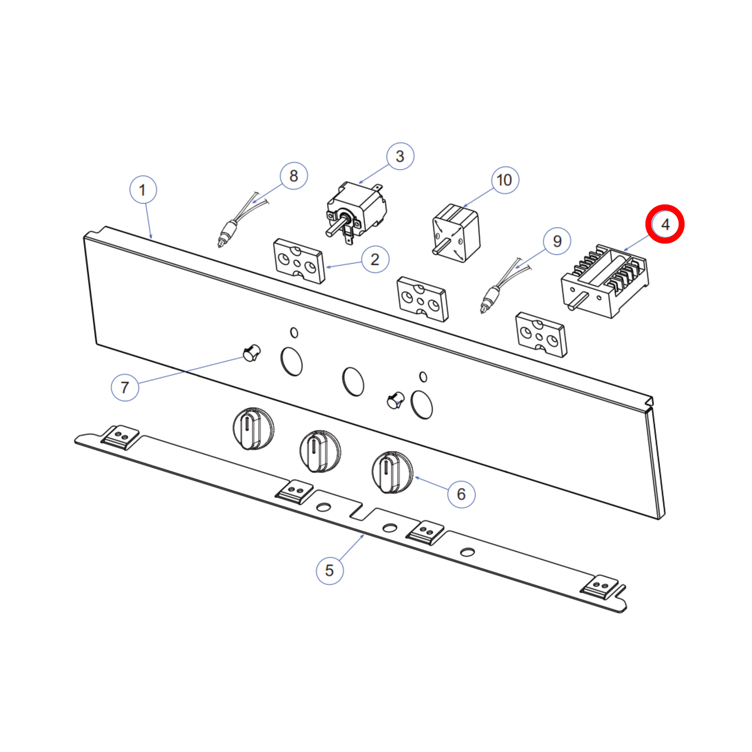 574501 Delonghi, Fisher & Paykel 5 Position Oven Selector Function Switch - 050032