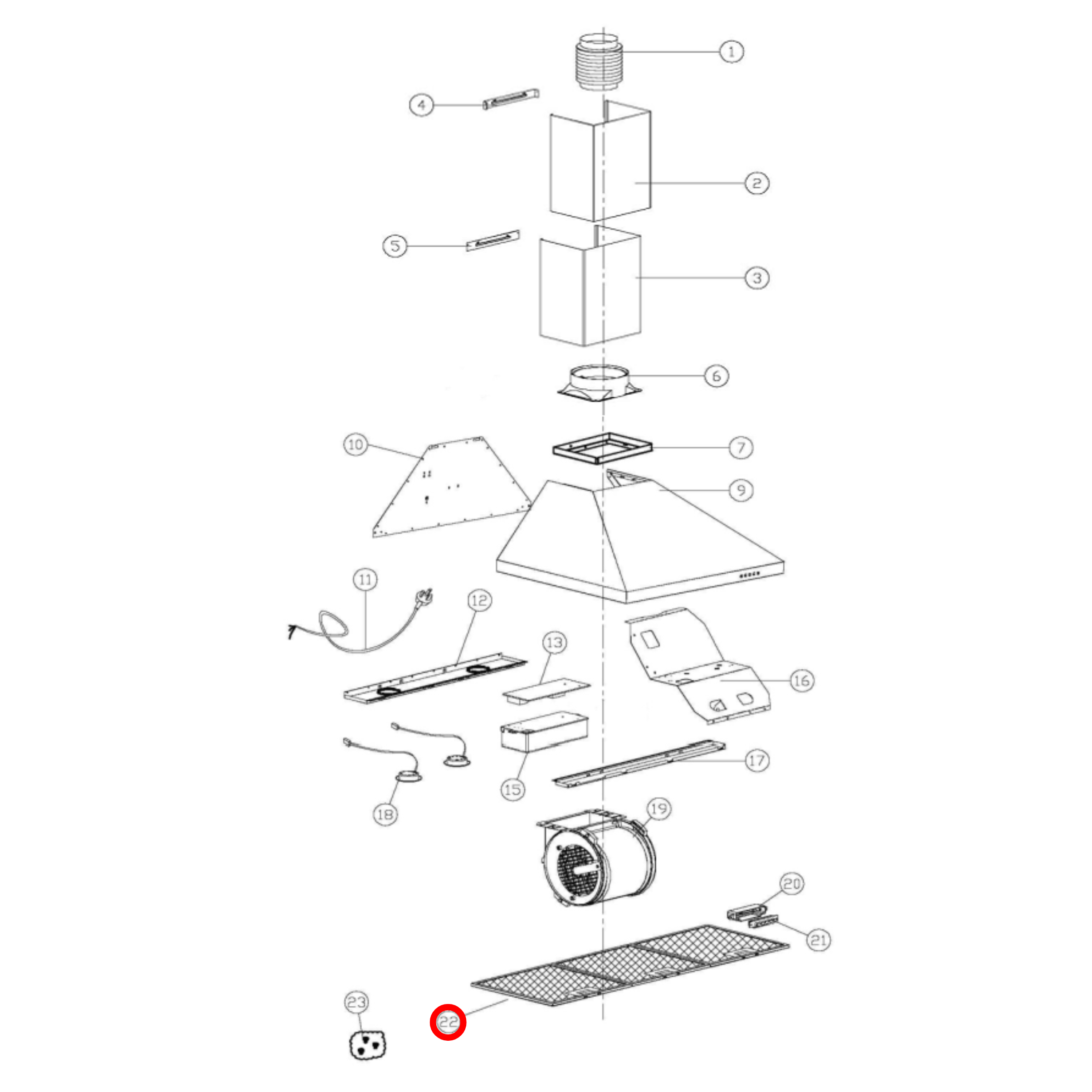 SYF353B9 Baumatic, Venini Rangehood Filter - SYF353F