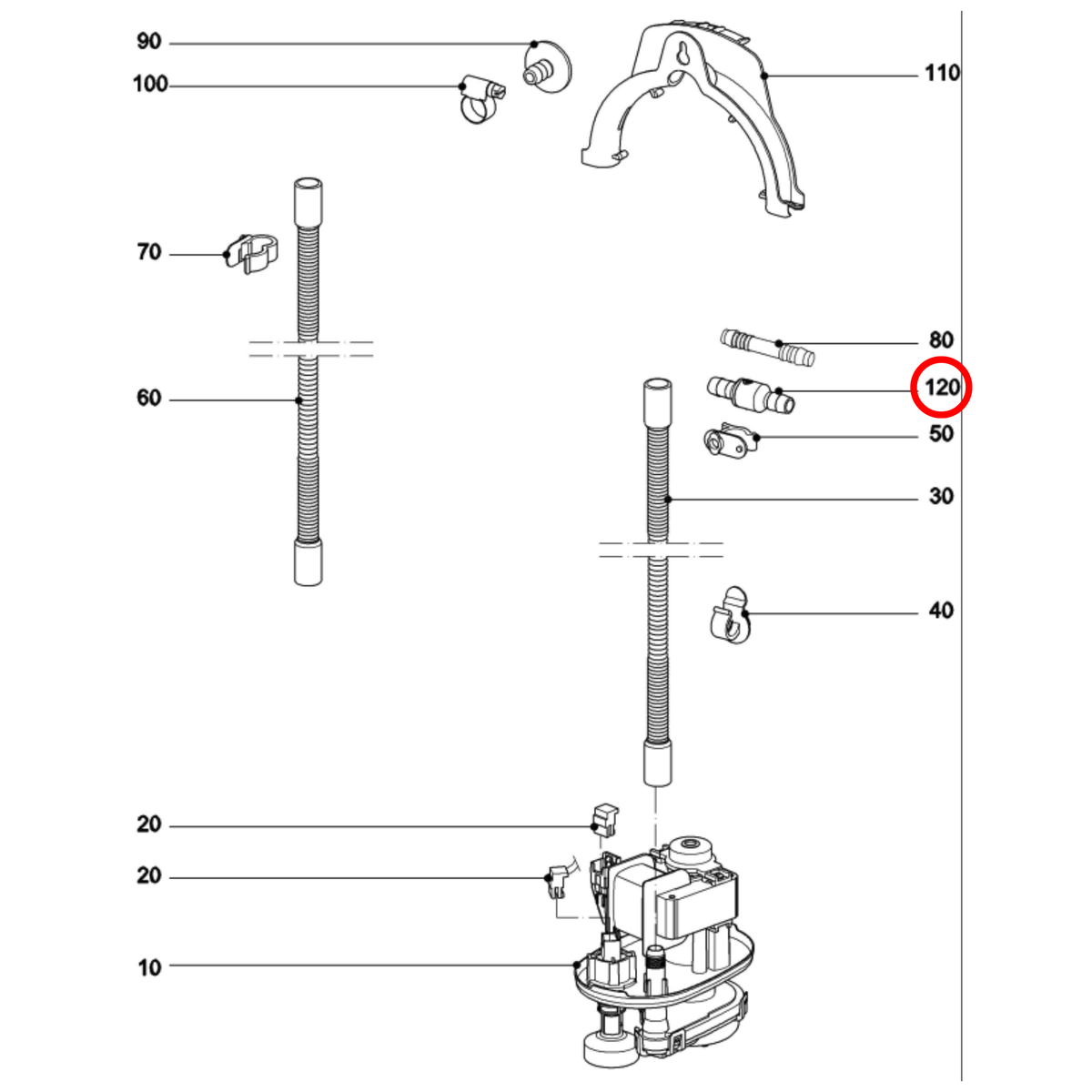 Parts diagram showing 06729294 for Miele dryer models