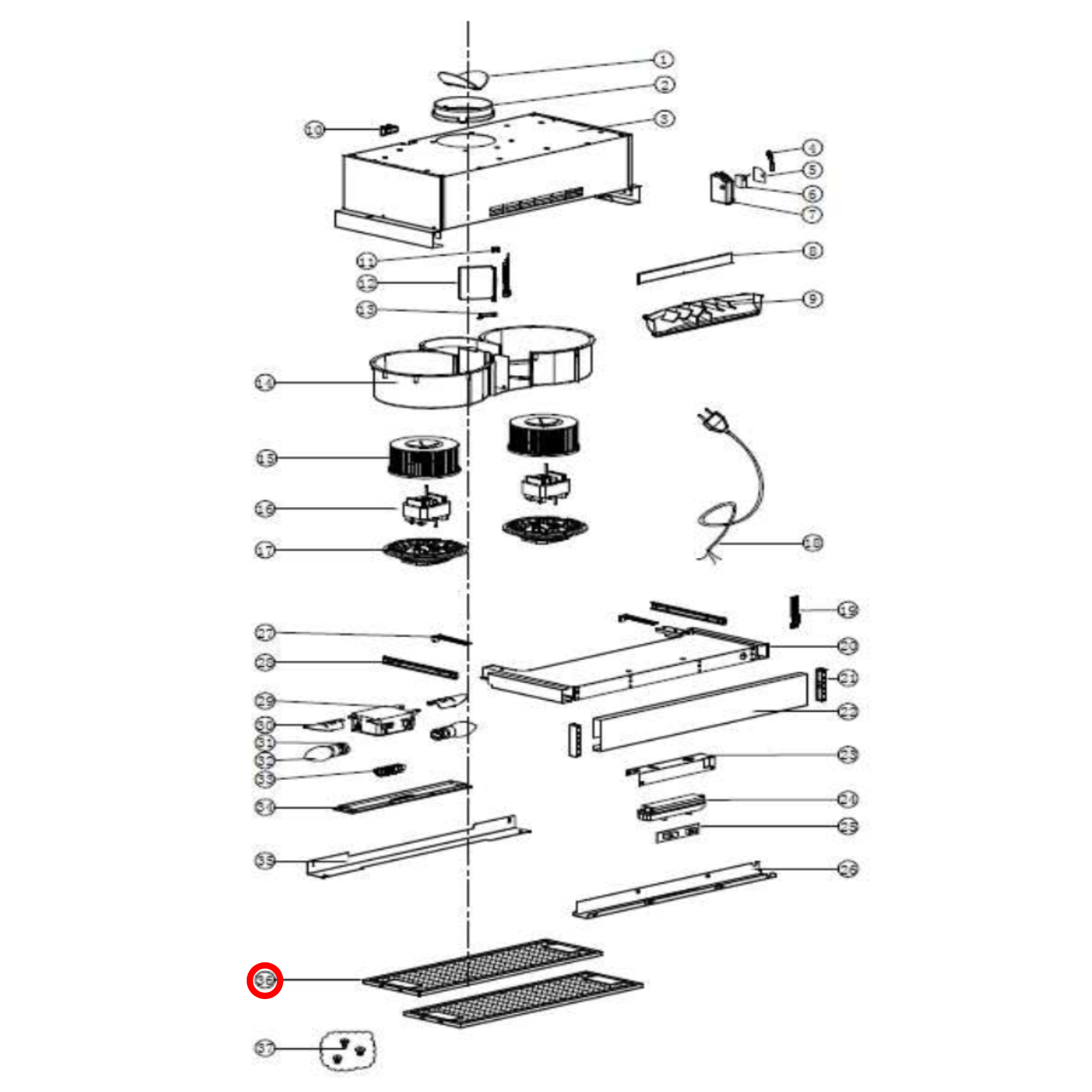SYF60022790 Baumatic Rangehood Aluminium Filter