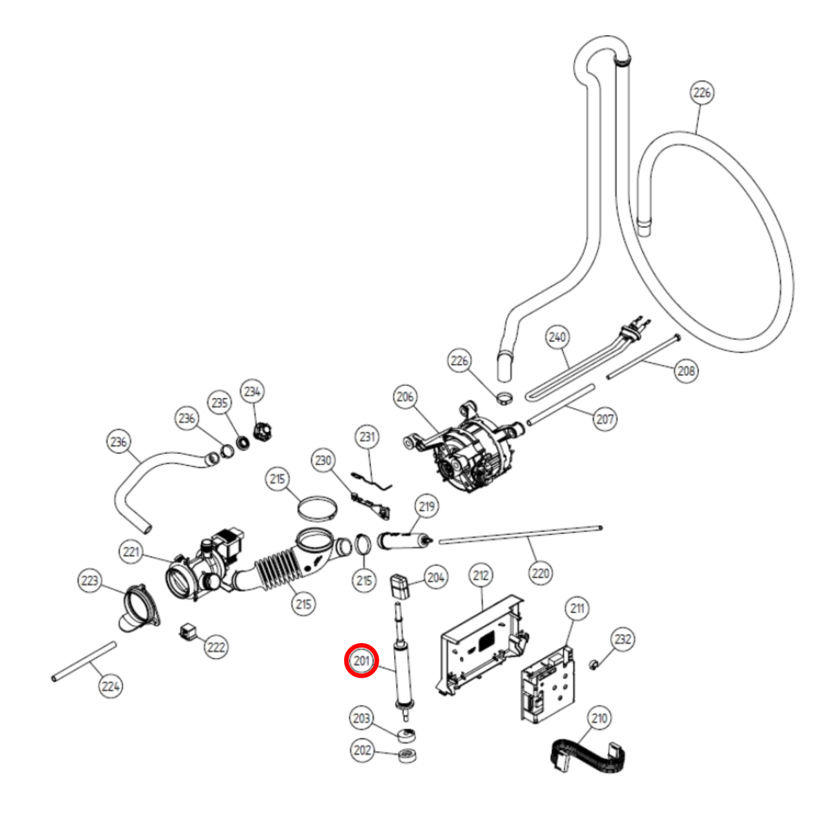 Parts diagram showing 441889 for Asko appliance models