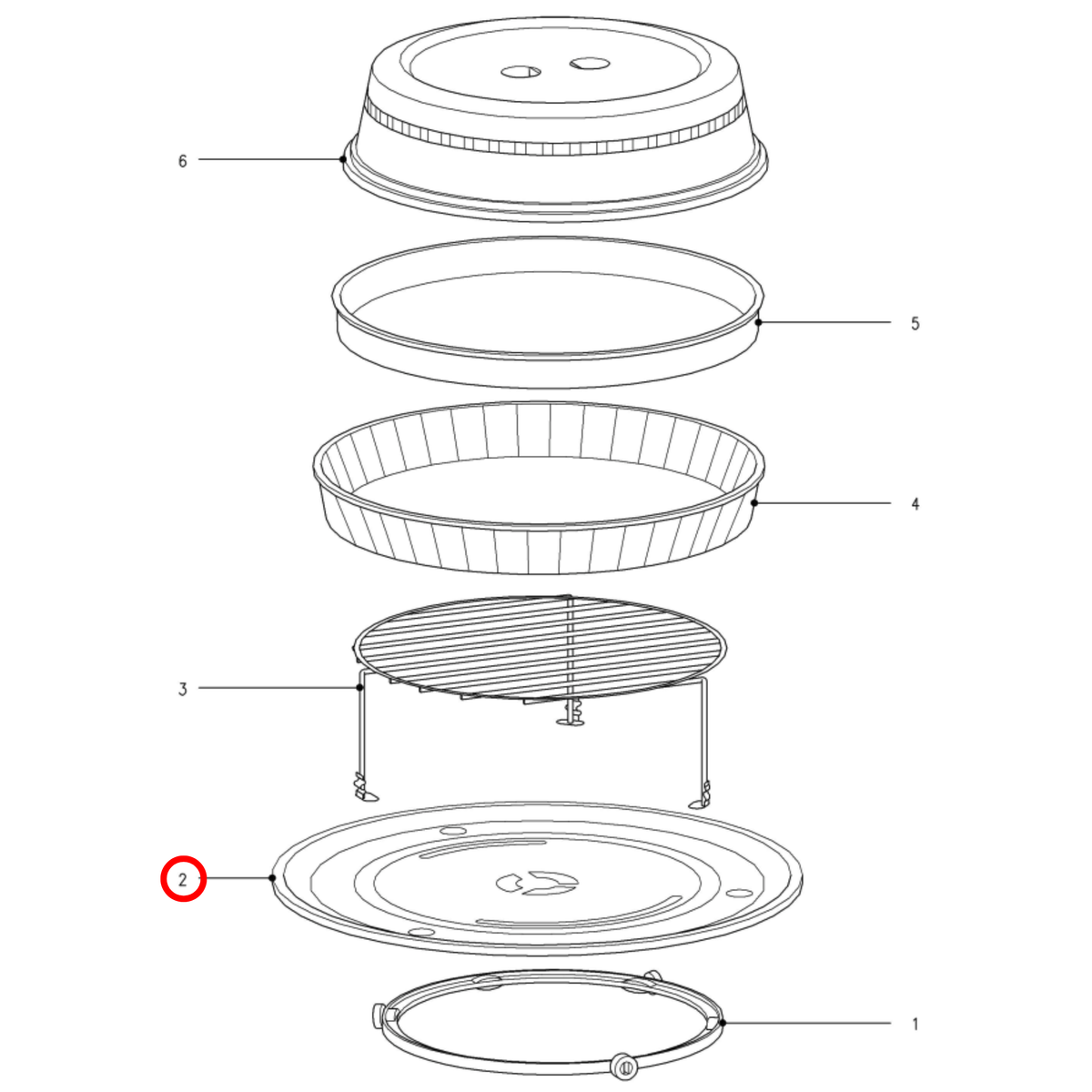 Parts diagram showing 6636771 for Miele microwave models