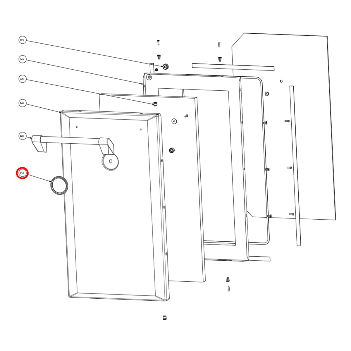 Parts diagram showing 083152600 for Belling oven models