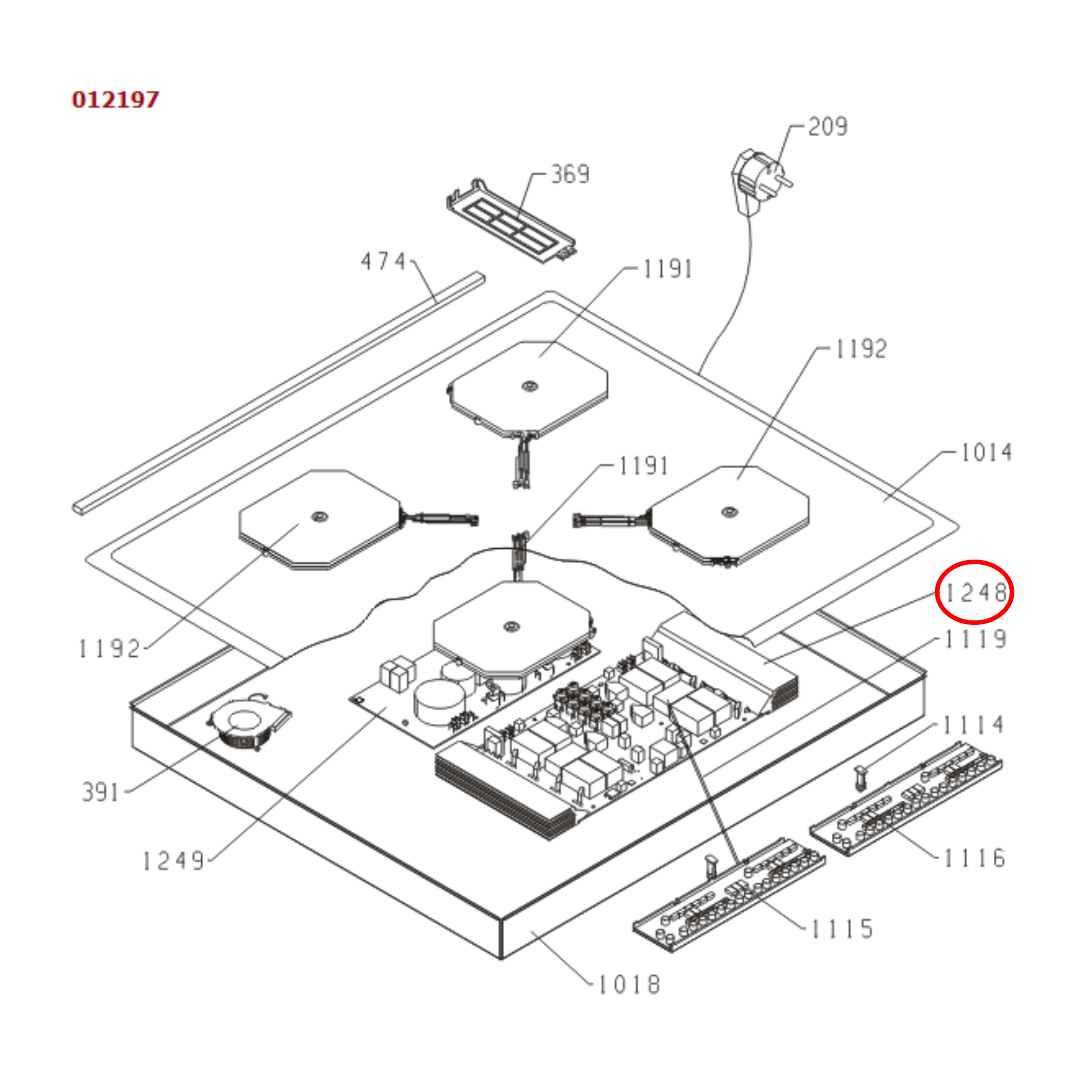 354356 Asko Cooktop Stove Power Board - 7596475528
