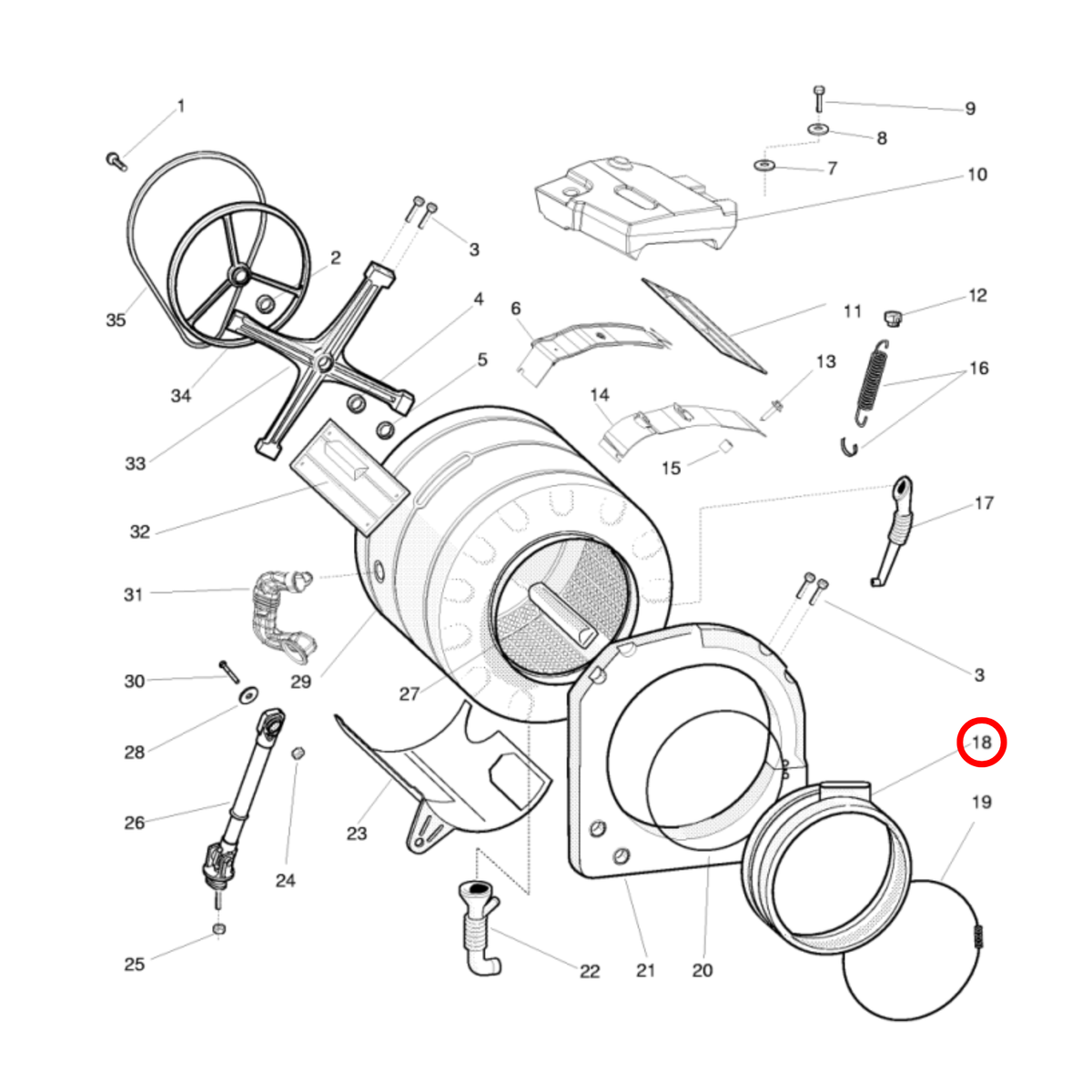 C00094091 Ariston, Whirpool Washing Machine Door Seal - 482000078033
