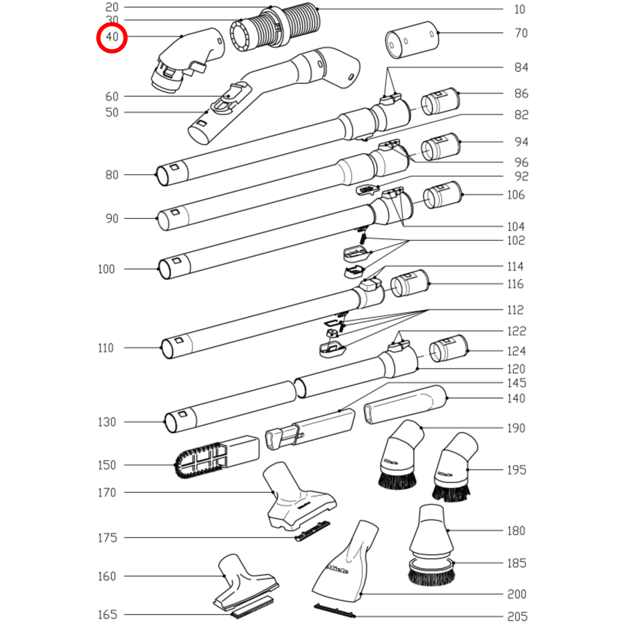 3982544 Miele Vacuum Cleaner Hose Conncector Elbow - 3982543