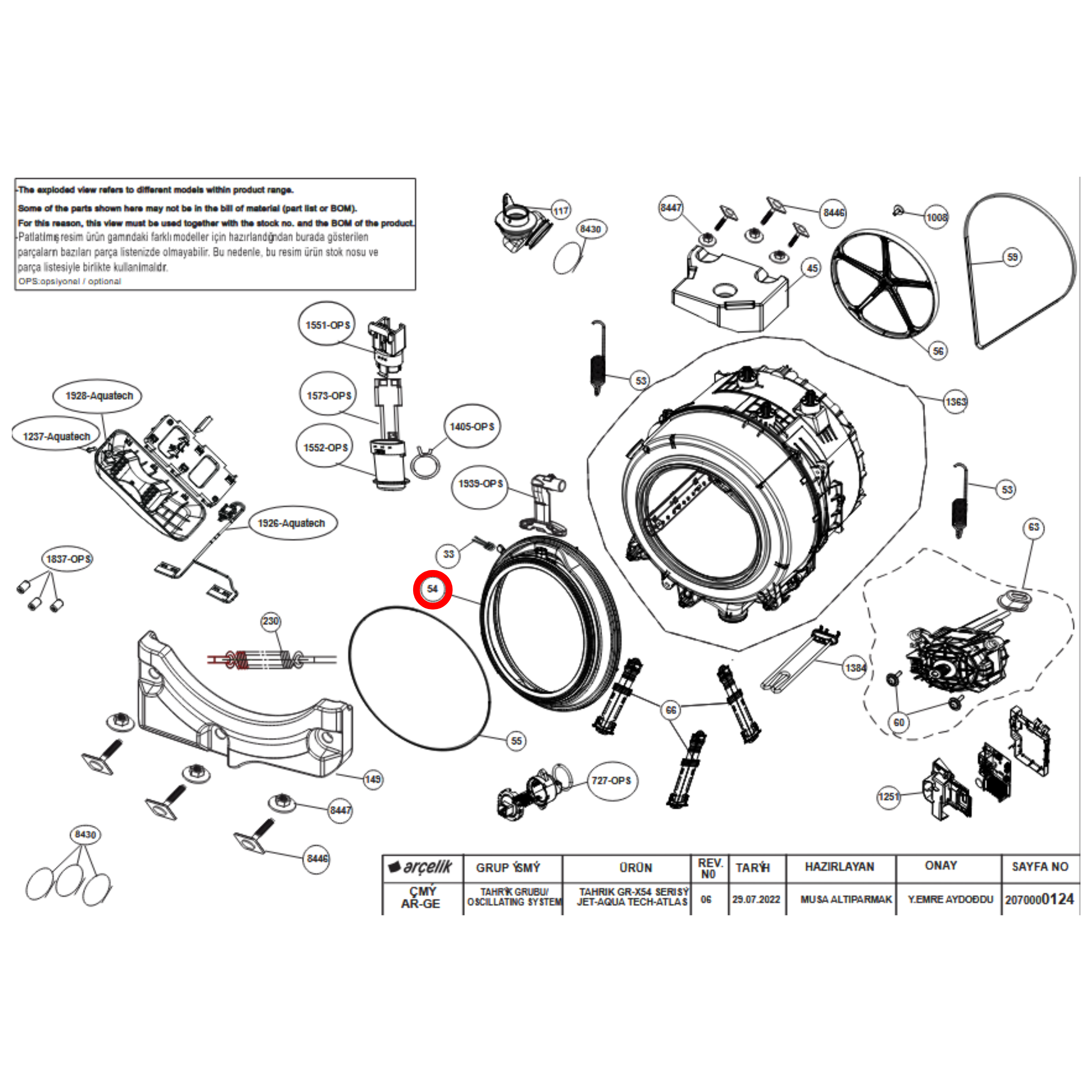 2466300335 Beko Washing Machine Door Seal - 1400810300