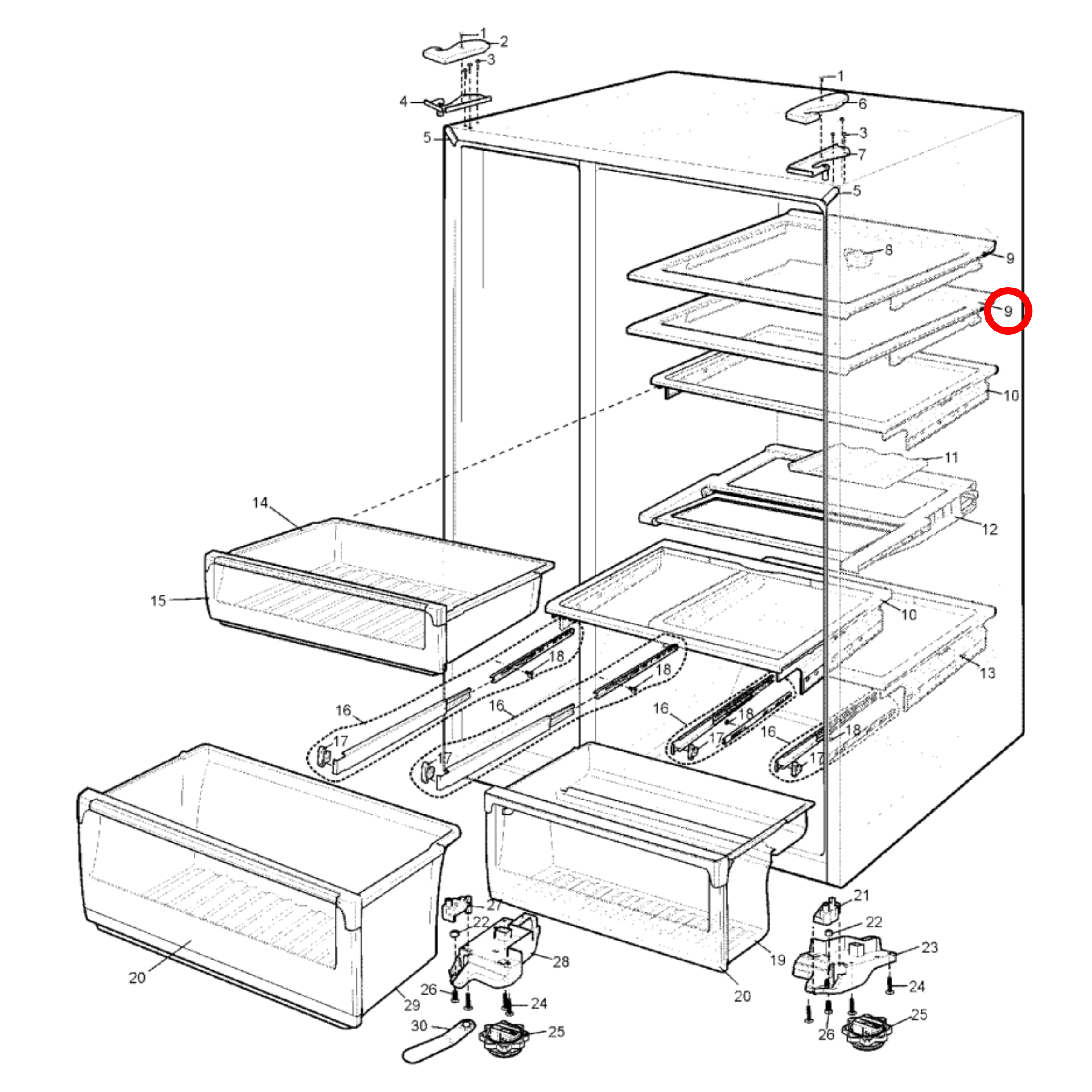 4055733747 Electrolux, Westinghouse Fridge Door Glass Shelf - 1452702, 1460425