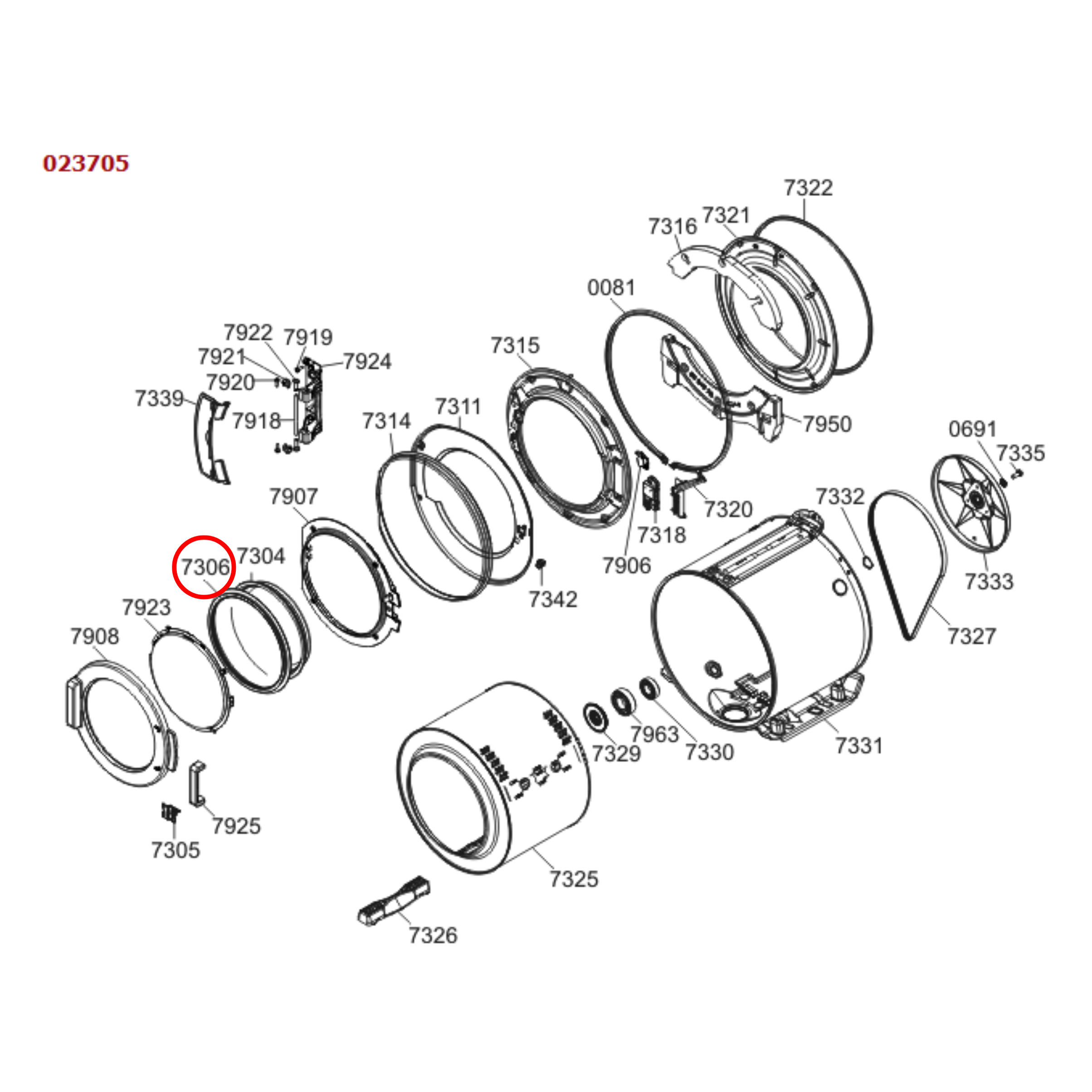 415427 Asko Washing Machine Door Seal
