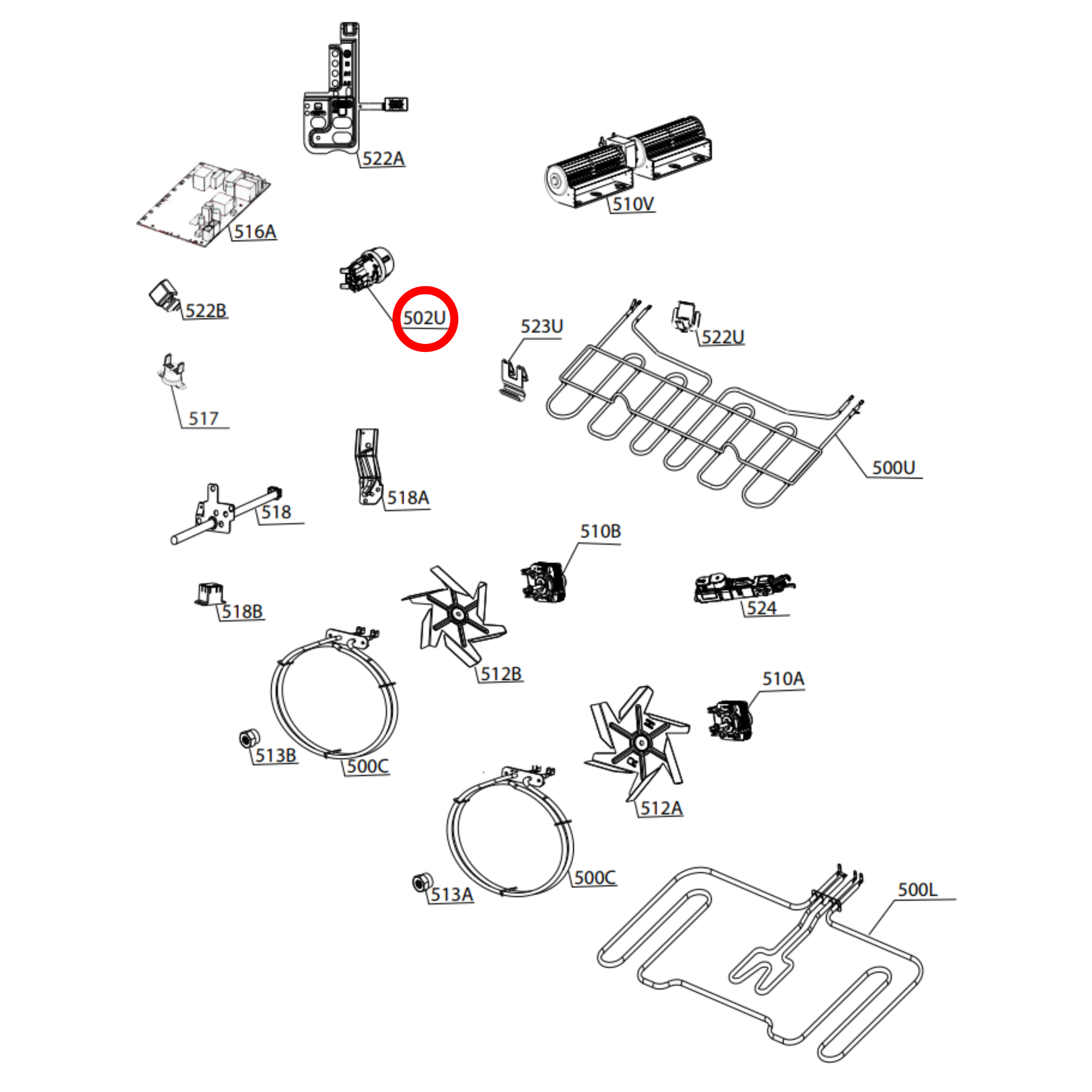 140072023058 Electrolux, Westinghouse Oven Halogen Globe Assembly 25W - A07202305