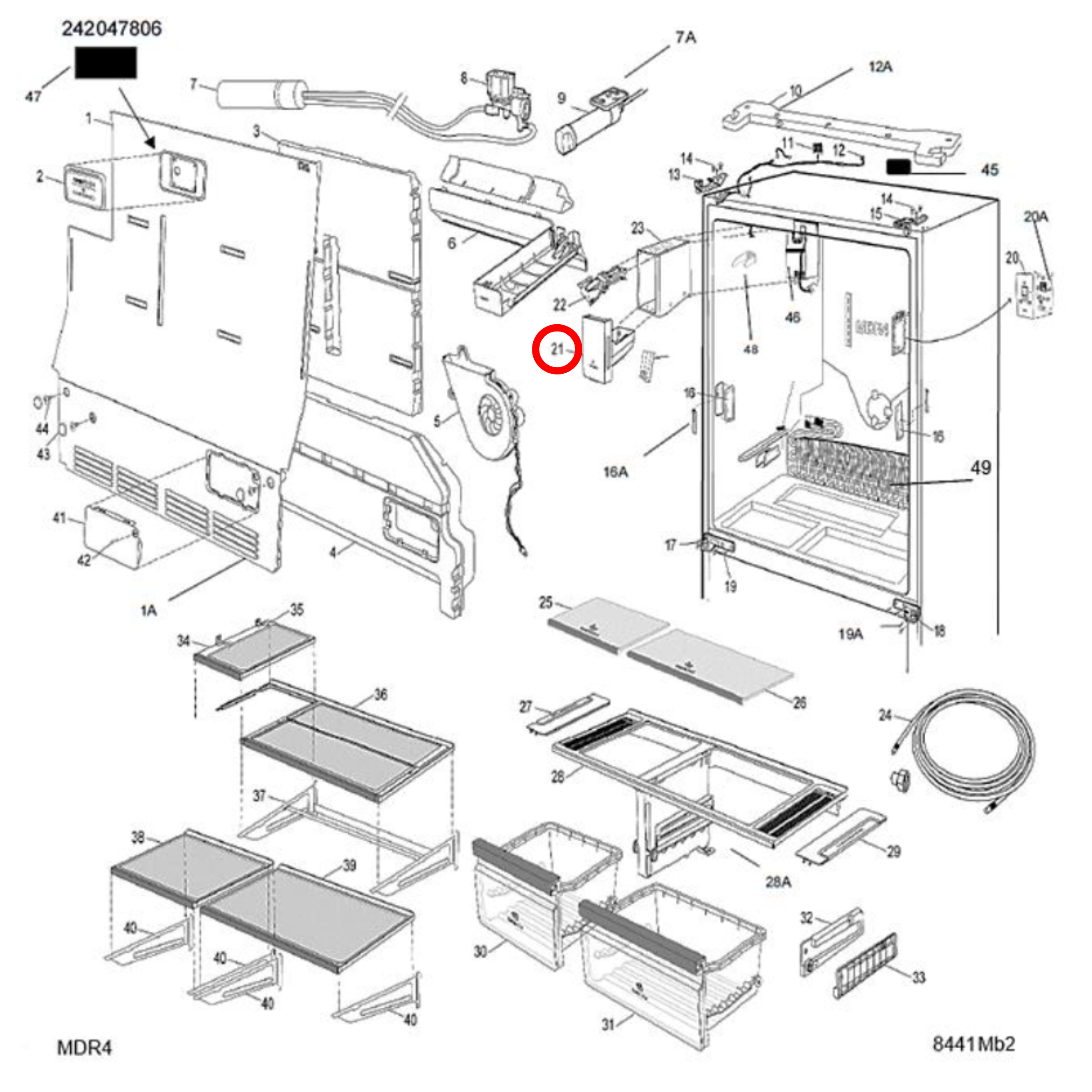 140068336050 Electrolux Fridge Ice Maker Bucket - A06833605