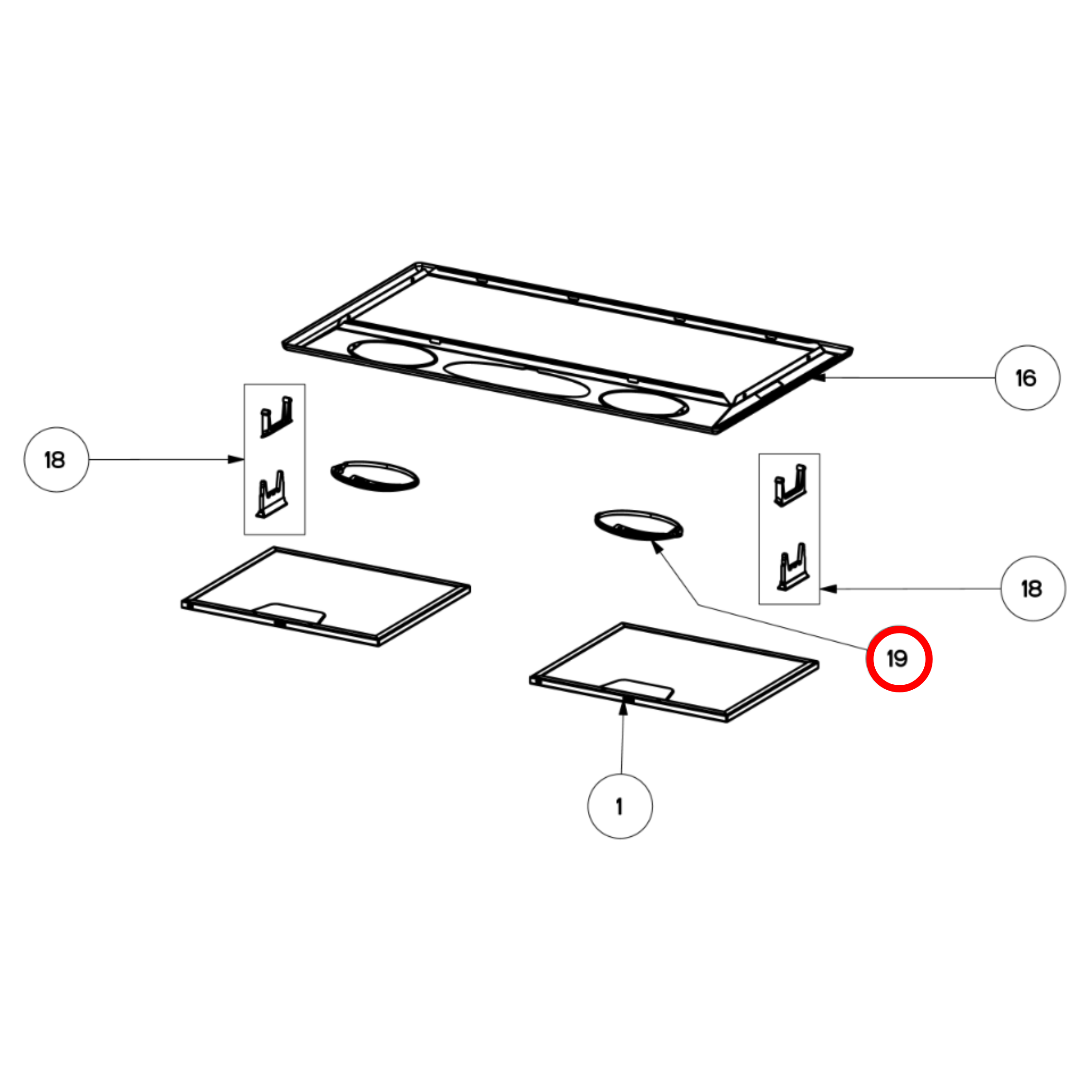 50248796000 Electrolux, Ariston Rangehood Light Diffuser Cover Kit 2 Pieces - 4145150, C00058249