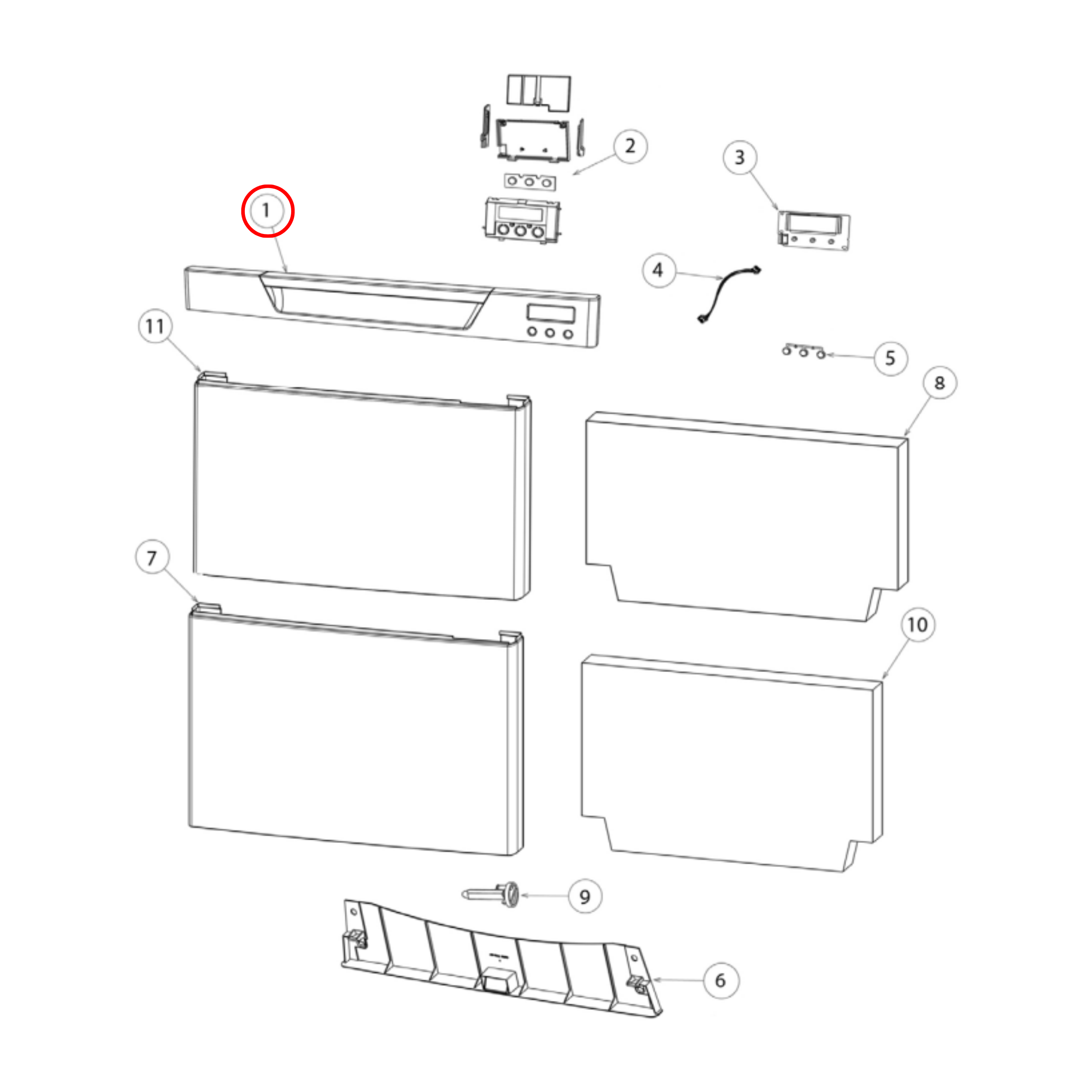 512484P Fisher & Paykel Dishwasher Door Handle Kit Silver Pack of 2 - 522896, 510692