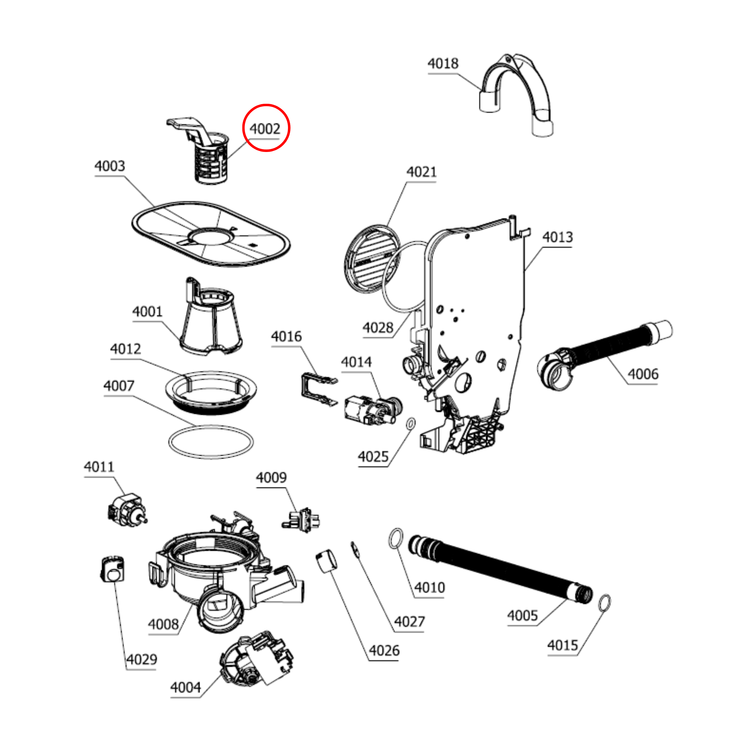 515330 Asko Dishwasher Coarse Strainer