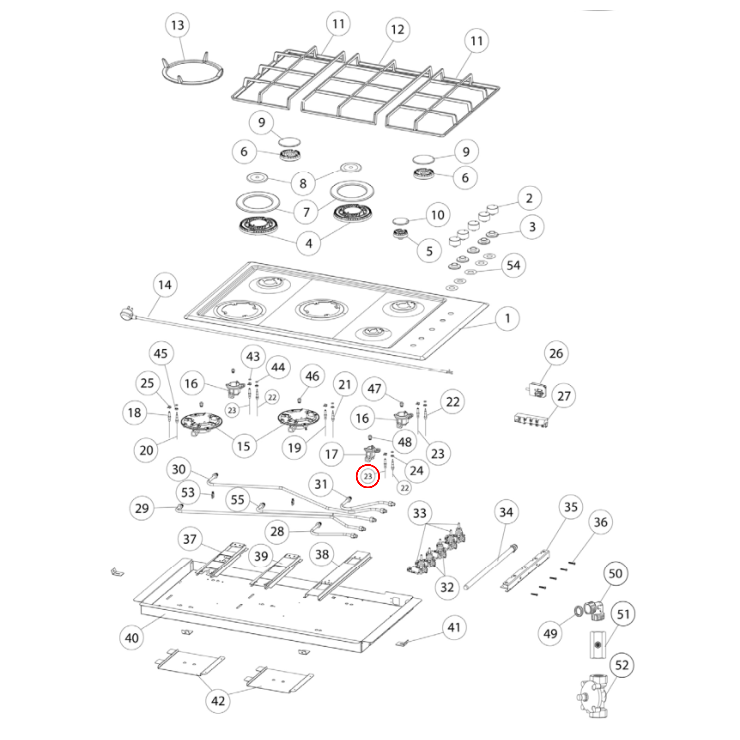 533145 Fisher & Paykel Cooktop Hob Electrode 630MM