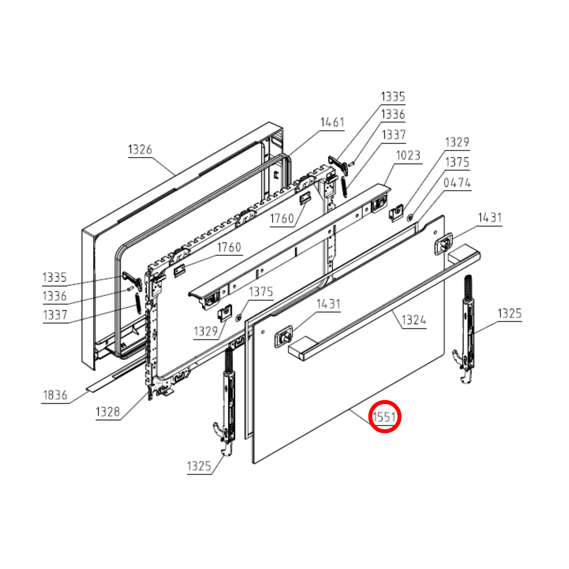 561221 Asko, Gorenje Oven Door Outer Glass