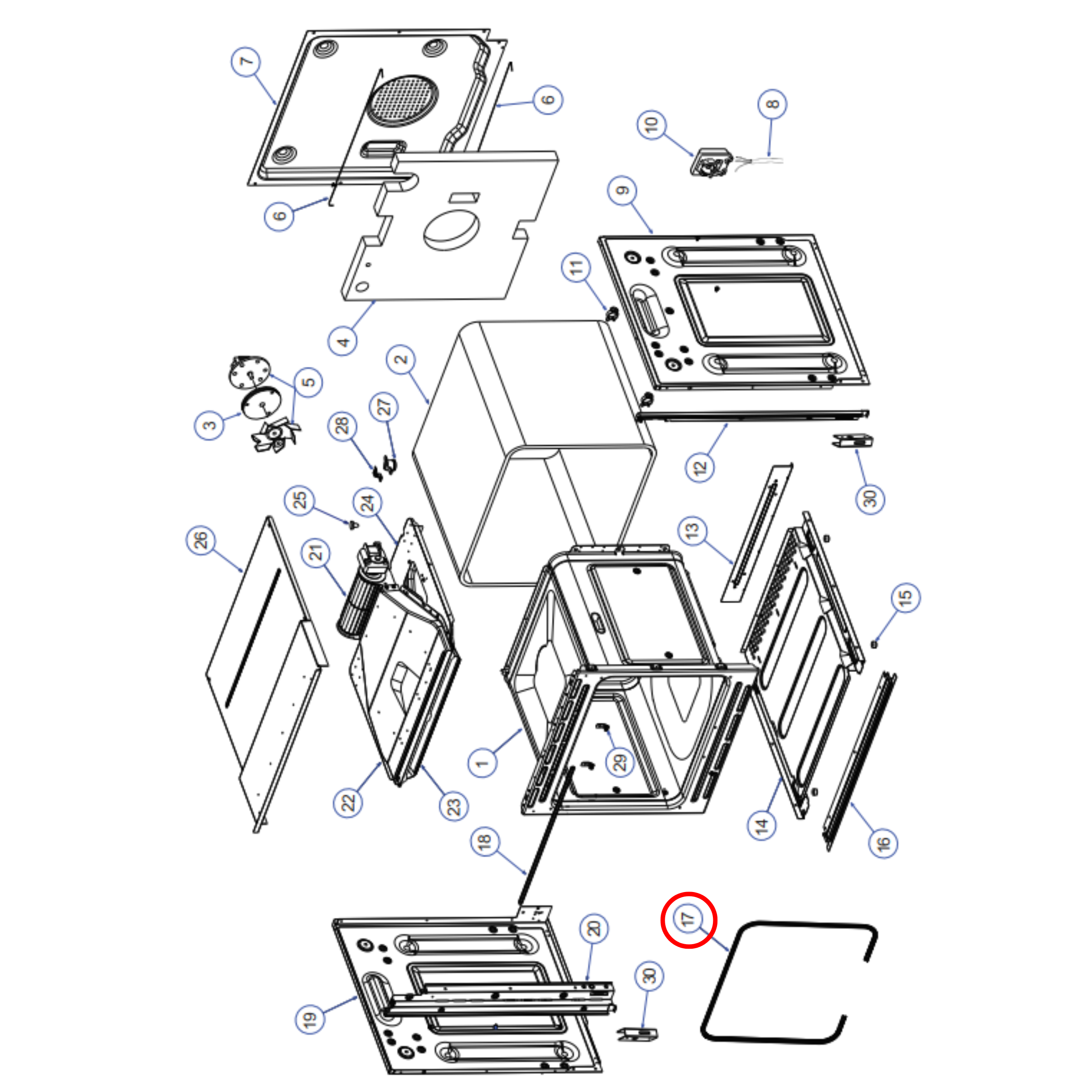 574424 Delonghi, Fisher & Paykel Oven Door Seal 53LT - 053087
