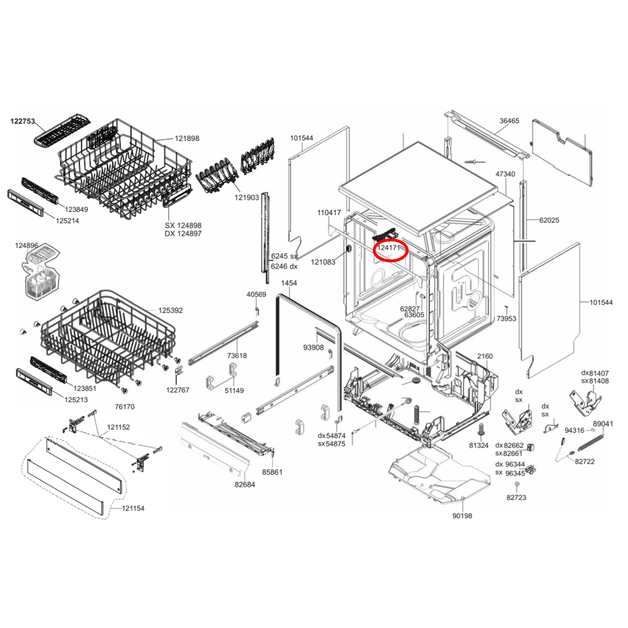 690074493 Smeg Dishwasher Door Lock - 697690348