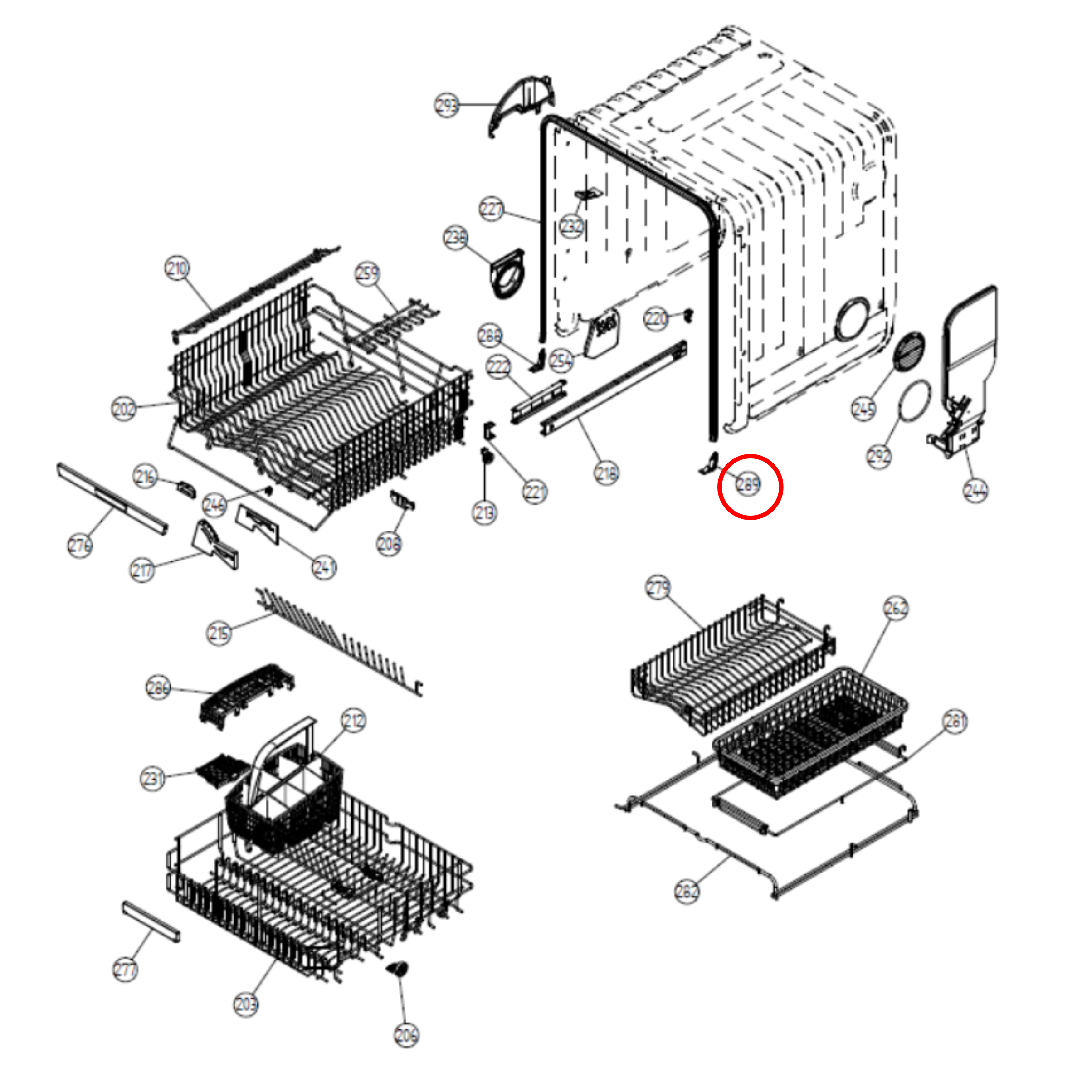 700519 Asko Dishwasher Door Corner Seal Right Hand