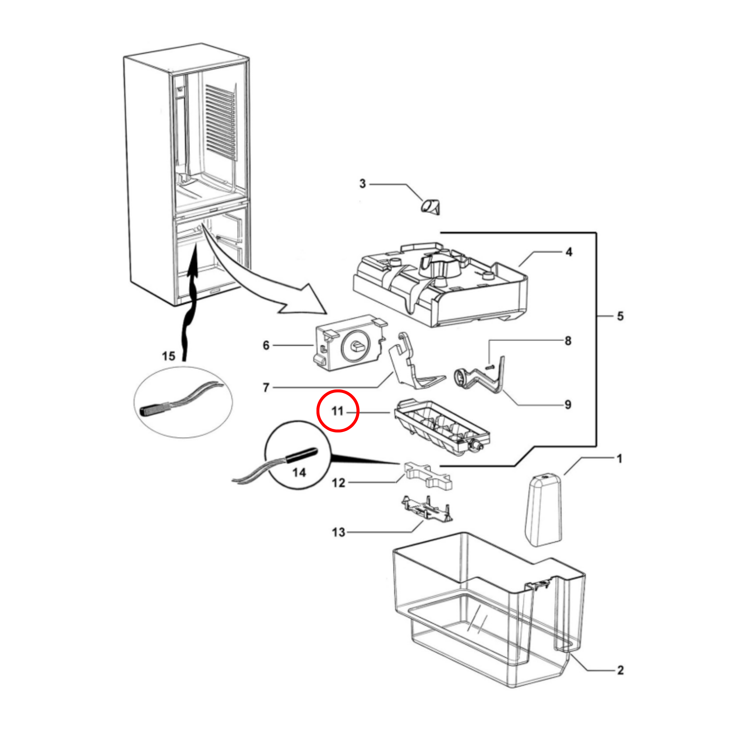 820841 Fisher & Paykel Fridge Auto Ice Tray