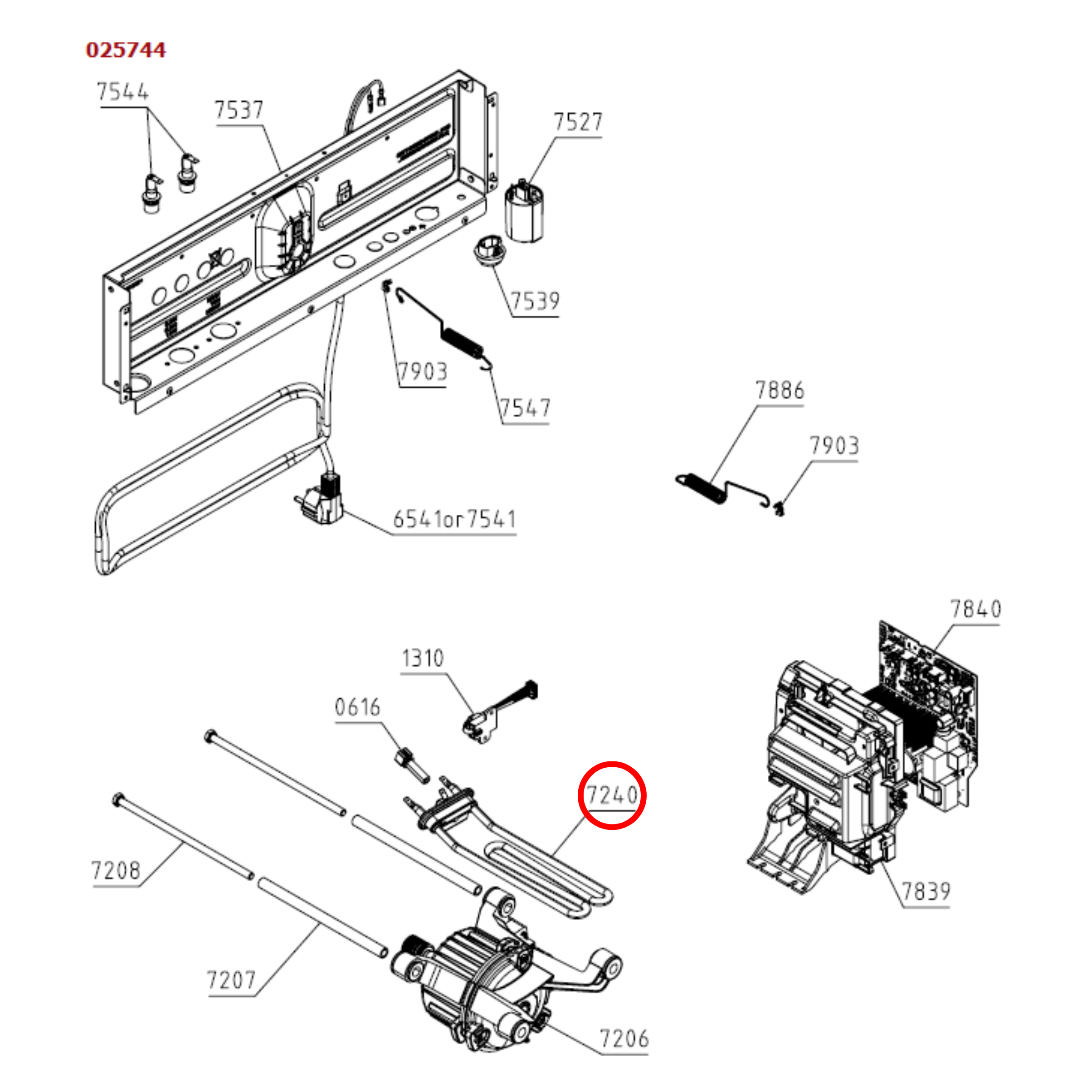 824926 Asko Washing Machine Tubular Heater 230V 2000W